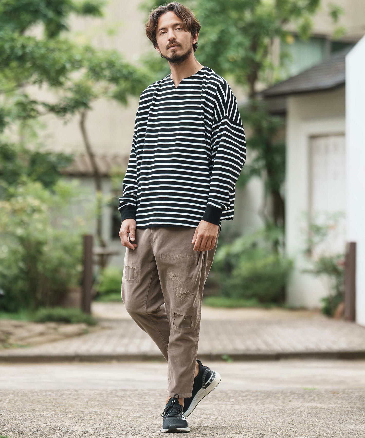 30%OFF【CAMBIO(カンビオ)】Distressed Corduroy Soft Sarrouel