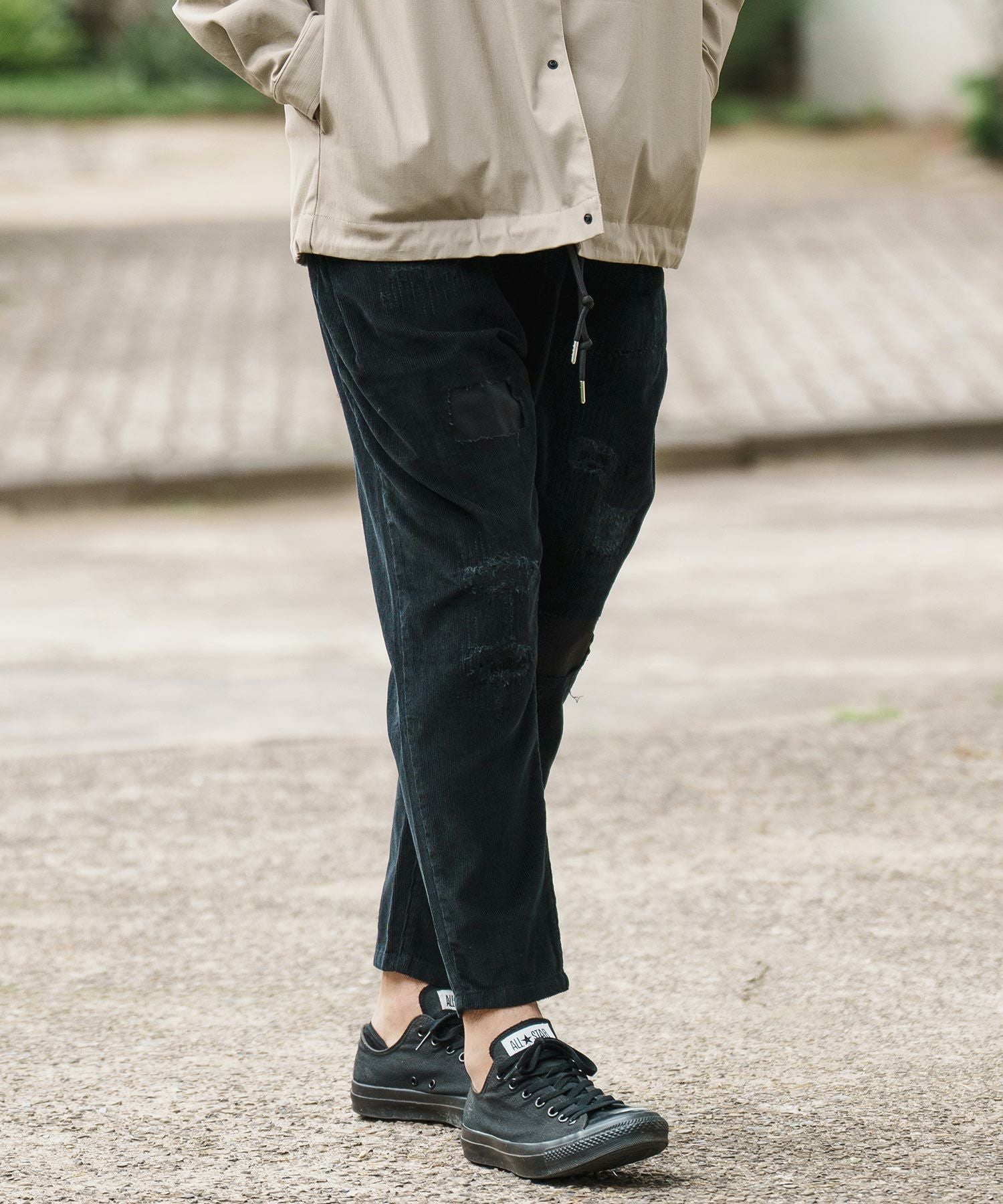 30%OFF【CAMBIO(カンビオ)】Distressed Corduroy Soft Sarrouel