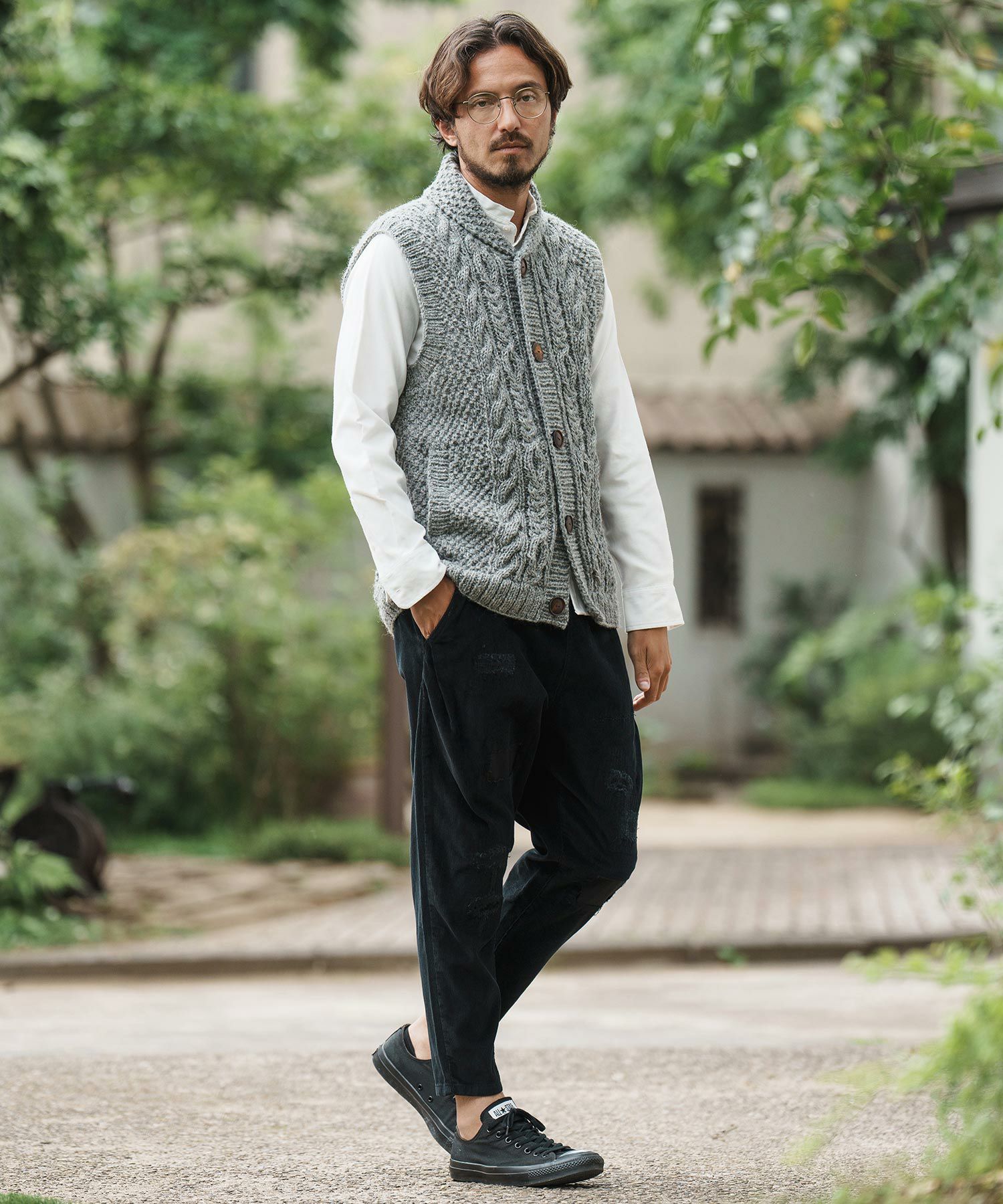 CAMBIO カンビオ コーデュロイ ストレッチ サルエル テーパード パンツ 30%OFF【CAMBIO(カンビオ)】Distressed Corduroy Soft Sarrouel