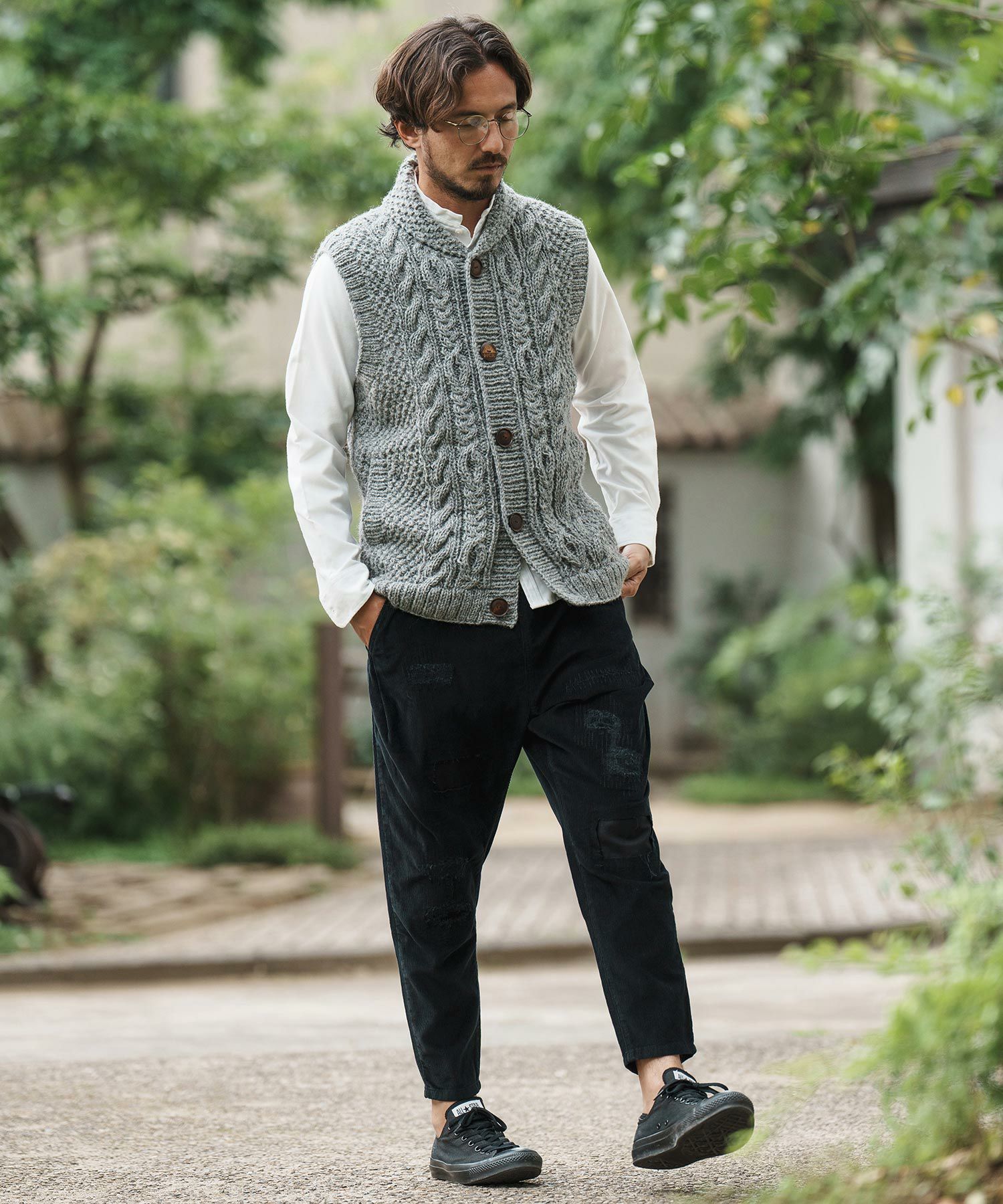 30%OFF【CAMBIO(カンビオ)】Distressed Corduroy Soft Sarrouel