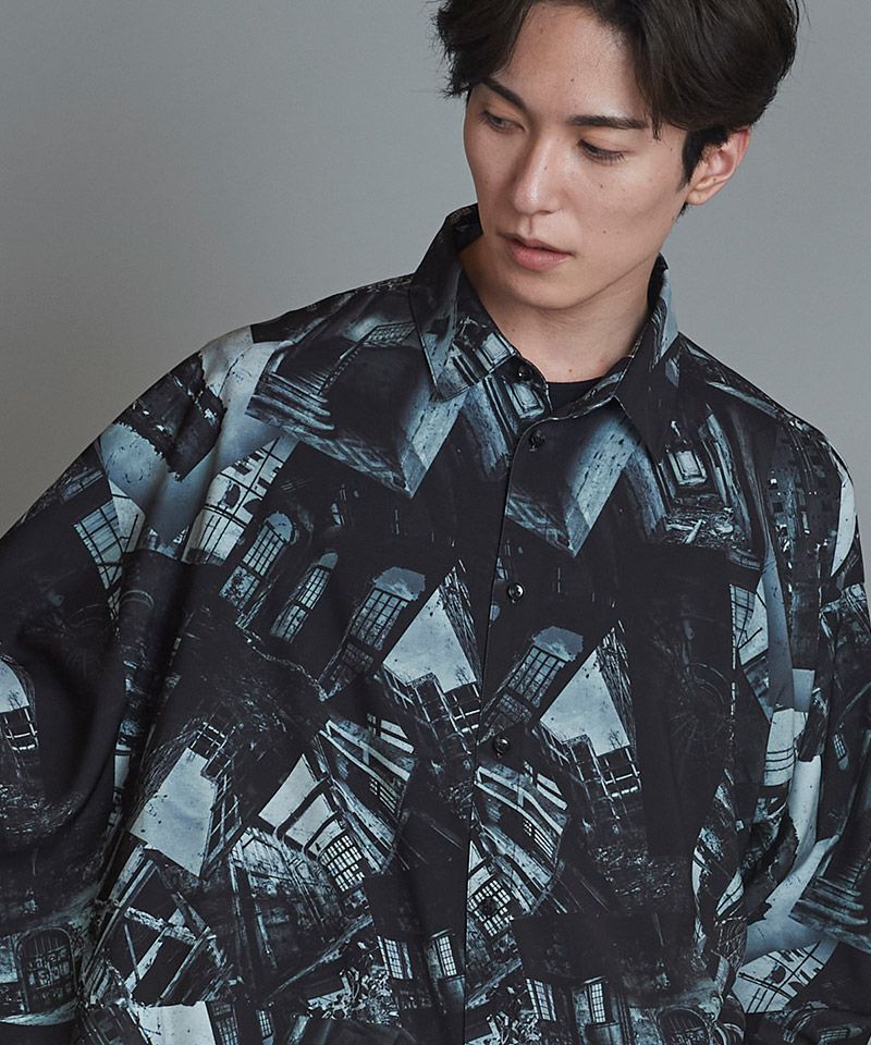 30%OFF【NO ID.(ノーアイディー)】ｱｼﾝﾒﾄﾘ-ﾎﾟﾝﾁｮSH シャツ(455006-811S