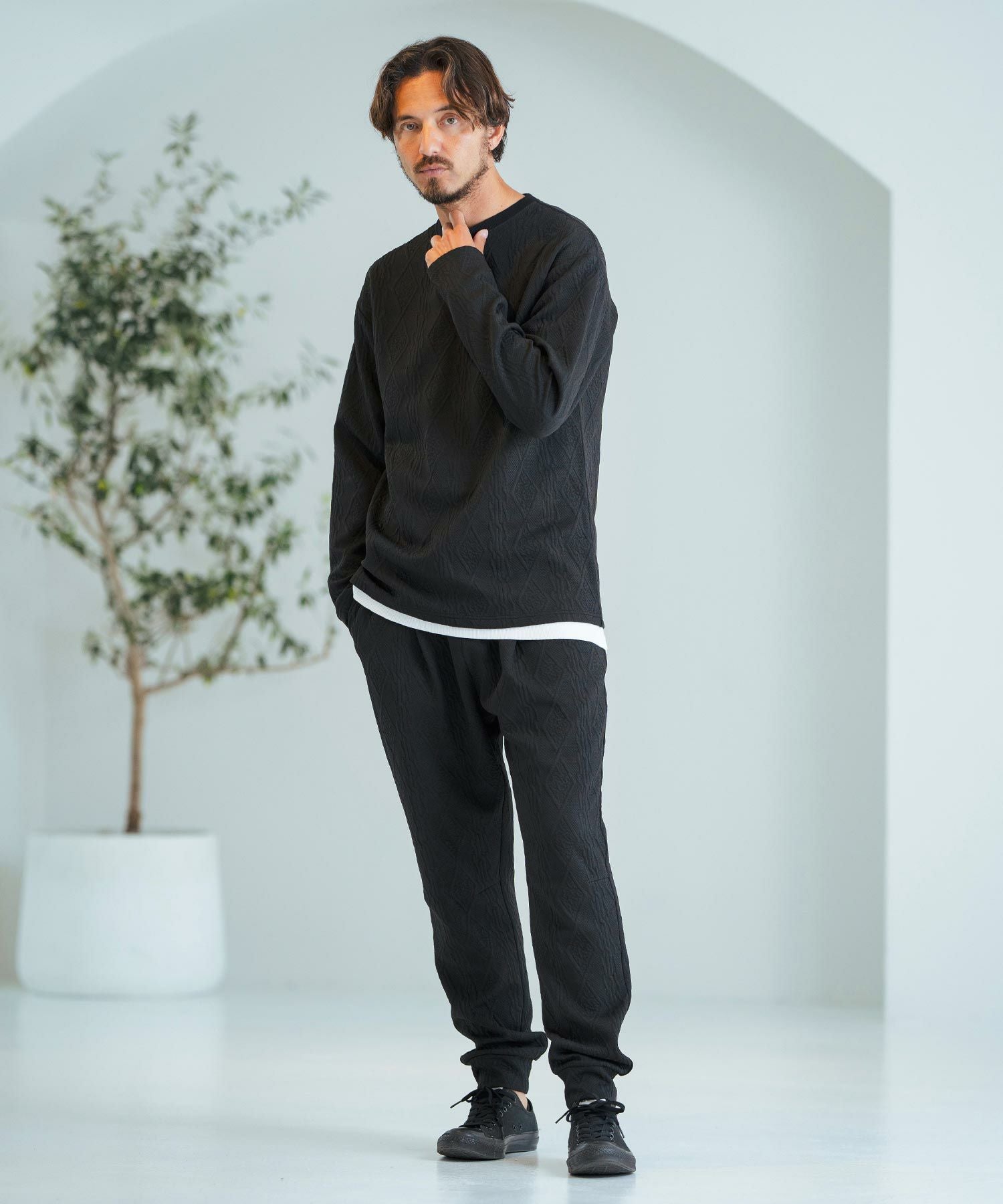 60%OFF【Magine(マージン)】Cable Jacquard Soft Sarouel Pants