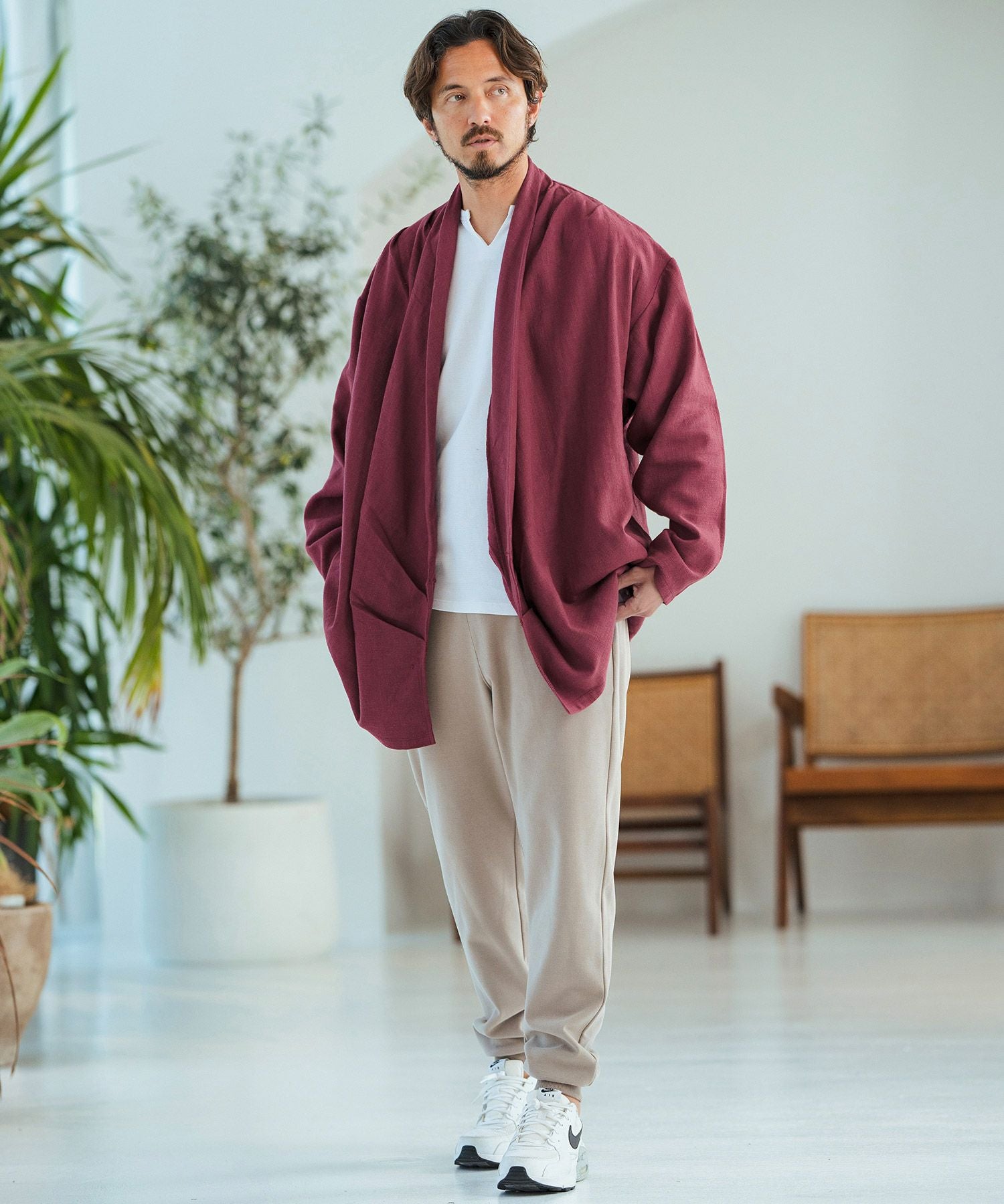 【専用】mannine マンナイン　黒・赤　カーディガン　サイズM 新品同様 50%OFF【Magine(マージン)】Two Way Drape Cardigan カーディガン(MGN