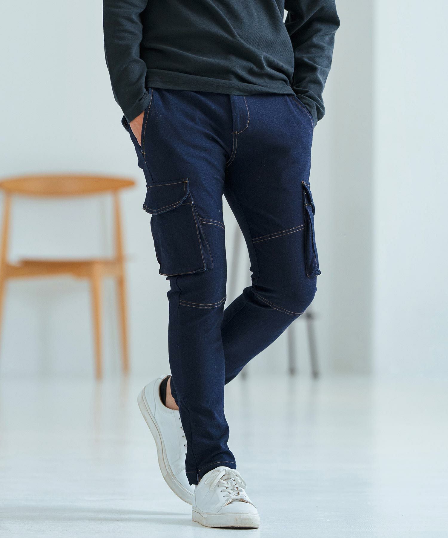 30%OFF【Magine(マージン)】Jogger Denim Cargo Pants カーゴパンツ