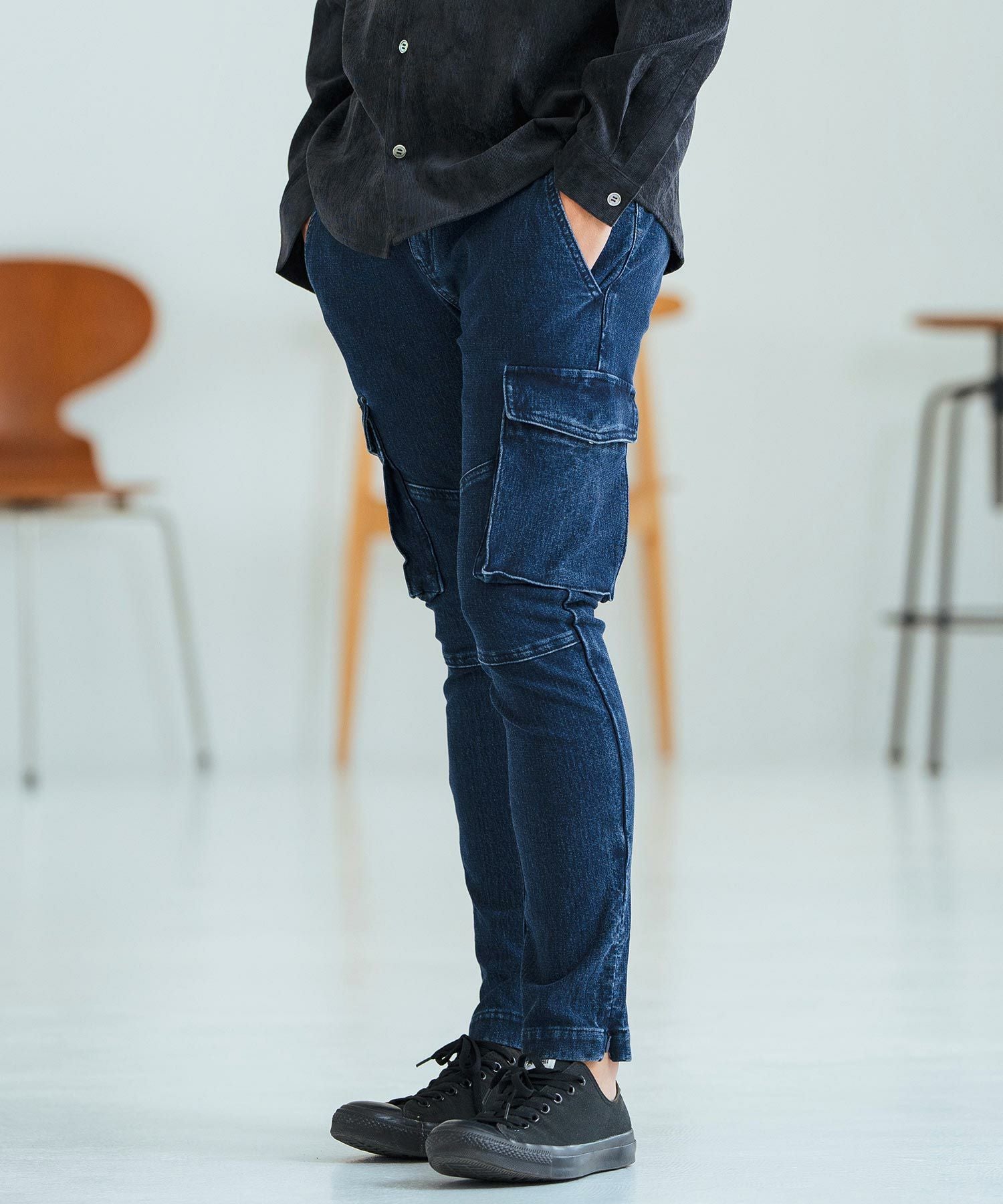 30%OFF【Magine(マージン)】Jogger Denim Cargo Pants カーゴパンツ