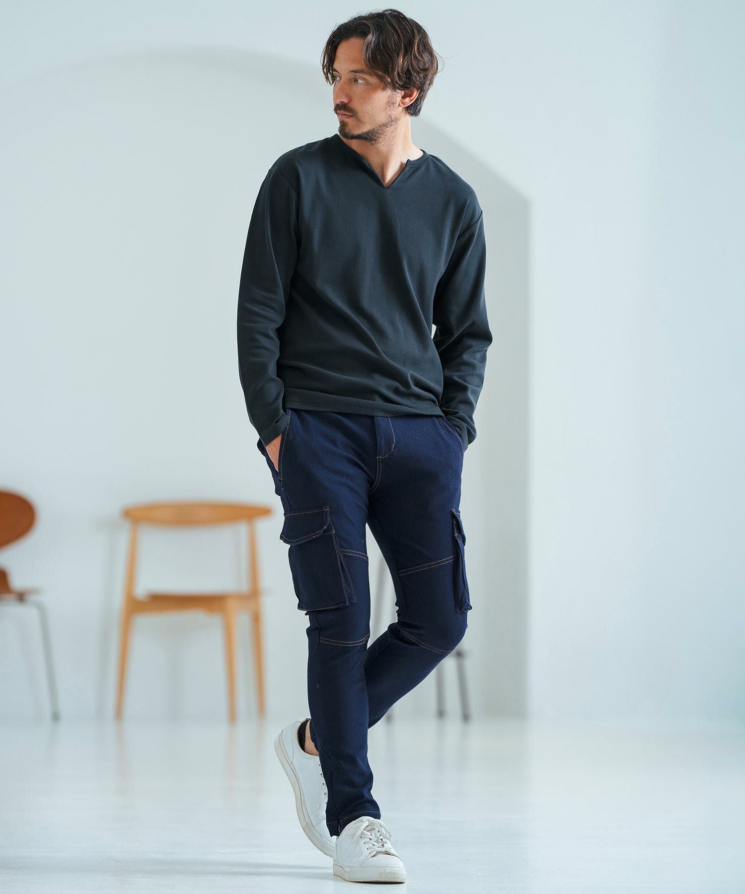 30%OFF【Magine(マージン)】Jogger Denim Cargo Pants カーゴパンツ