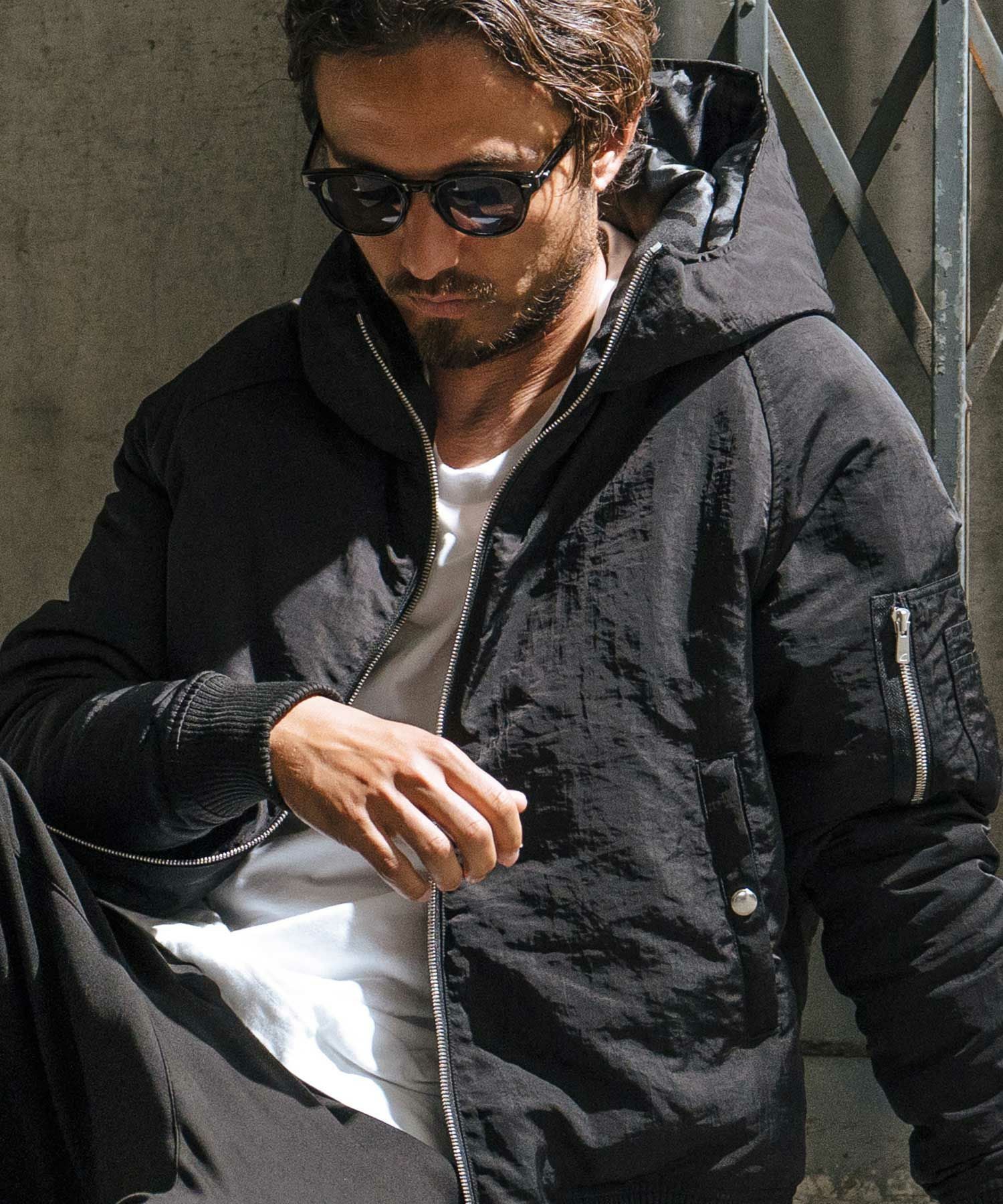 30%OFF【wjk reluxe】washer nylon Thinsulate hooded MA-1 jacket