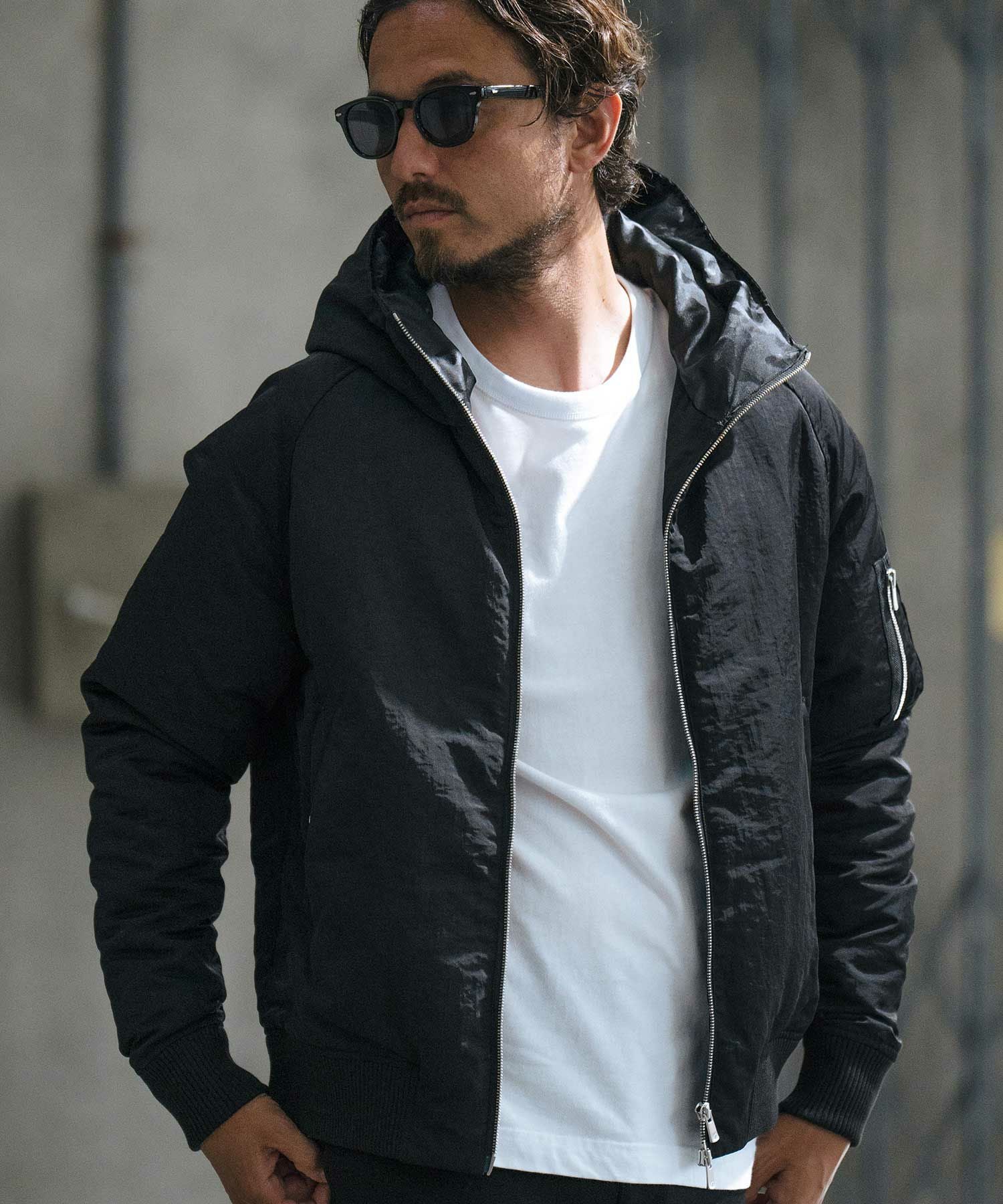 30%OFF【wjk reluxe】washer nylon Thinsulate hooded MA-1 jacket