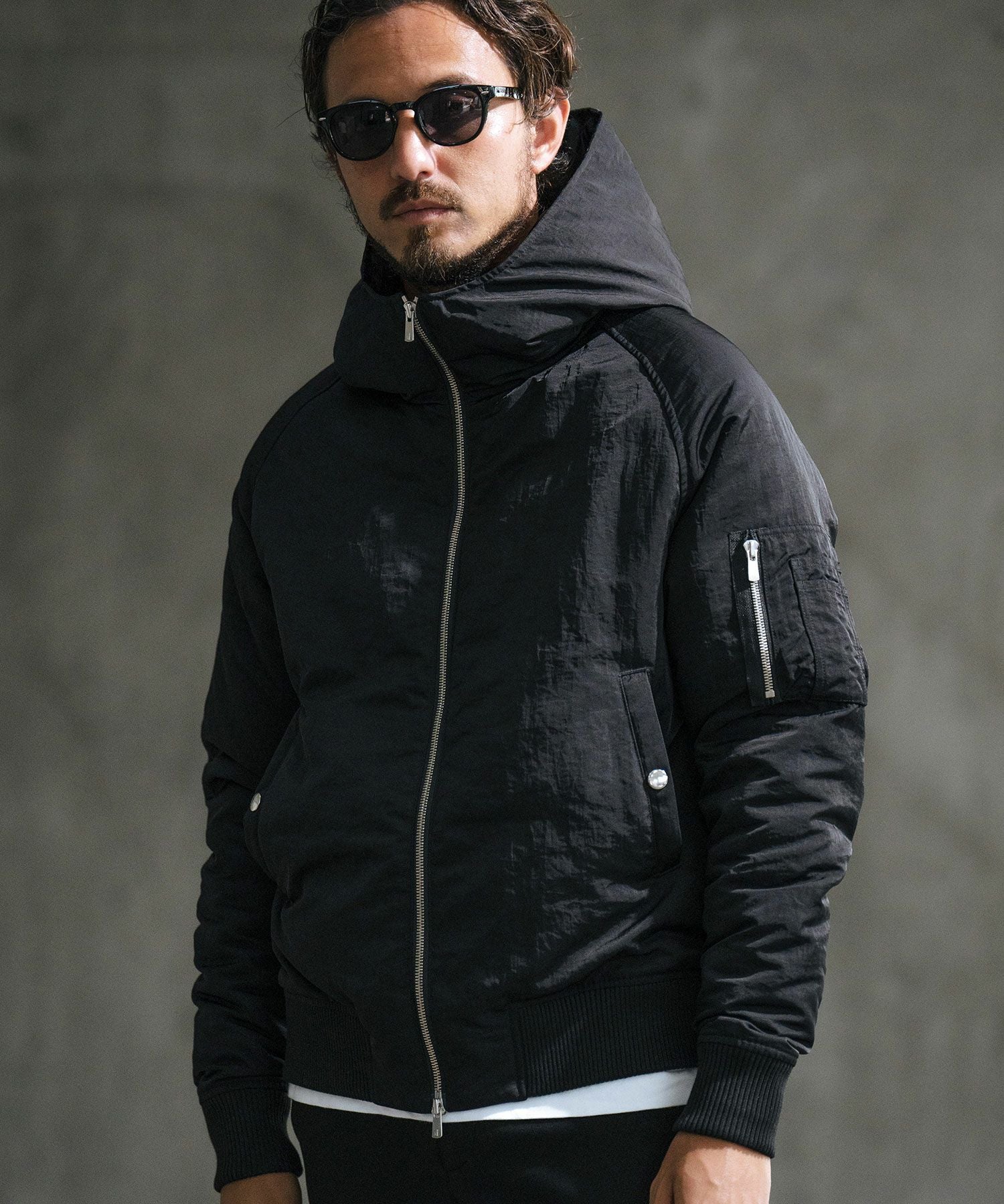 30%OFF【wjk reluxe】washer nylon Thinsulate hooded MA-1 jacket
