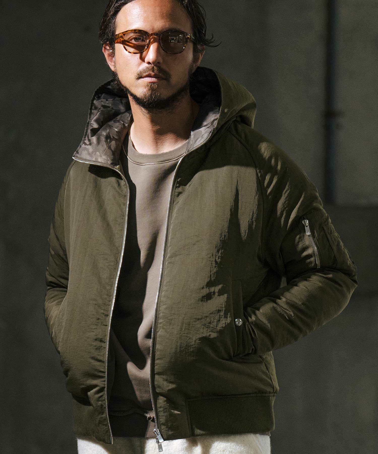 30%OFF【wjk reluxe】washer nylon Thinsulate hooded MA-1 jacket