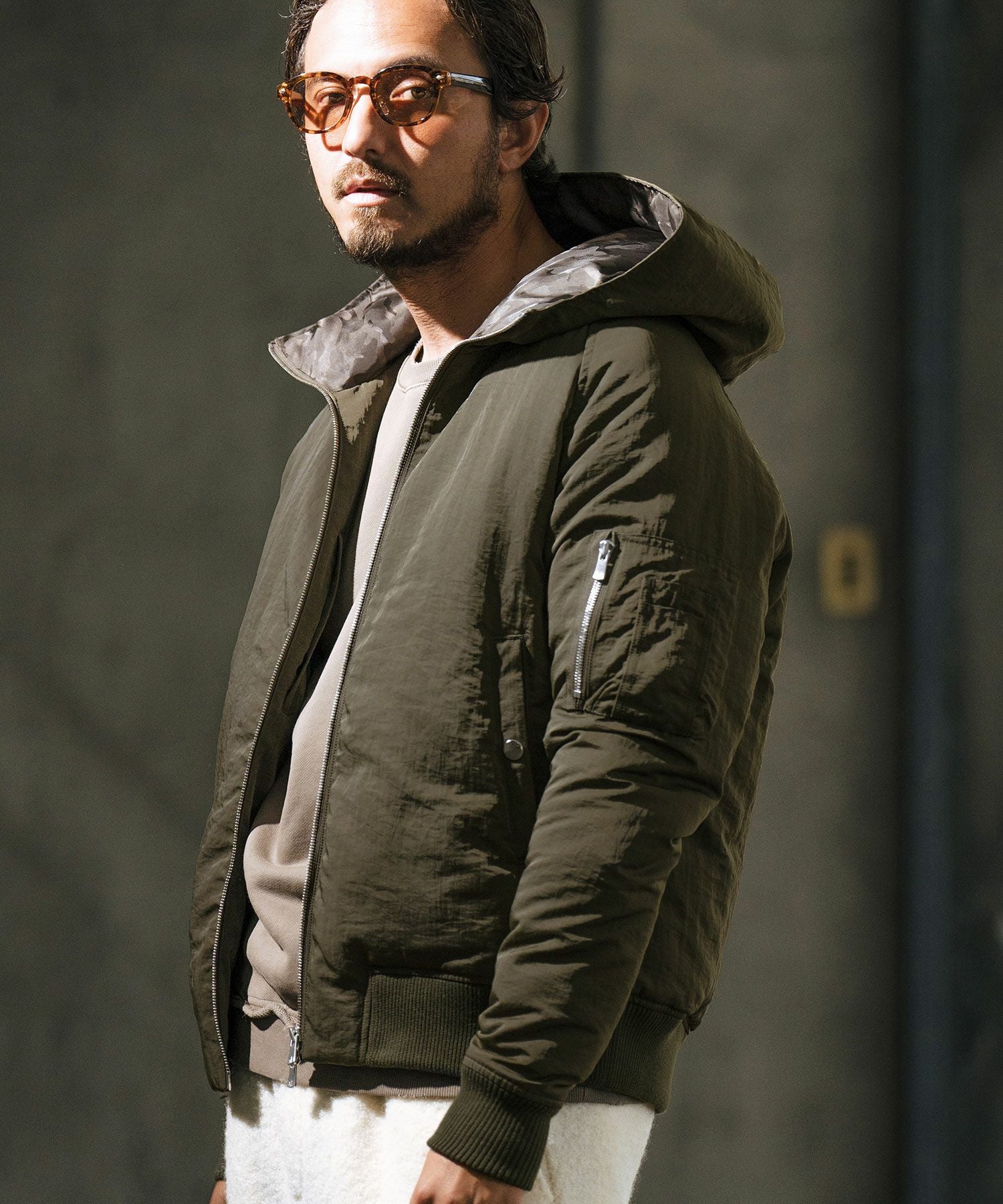 30%OFF【wjk reluxe】washer nylon Thinsulate hooded MA-1 jacket