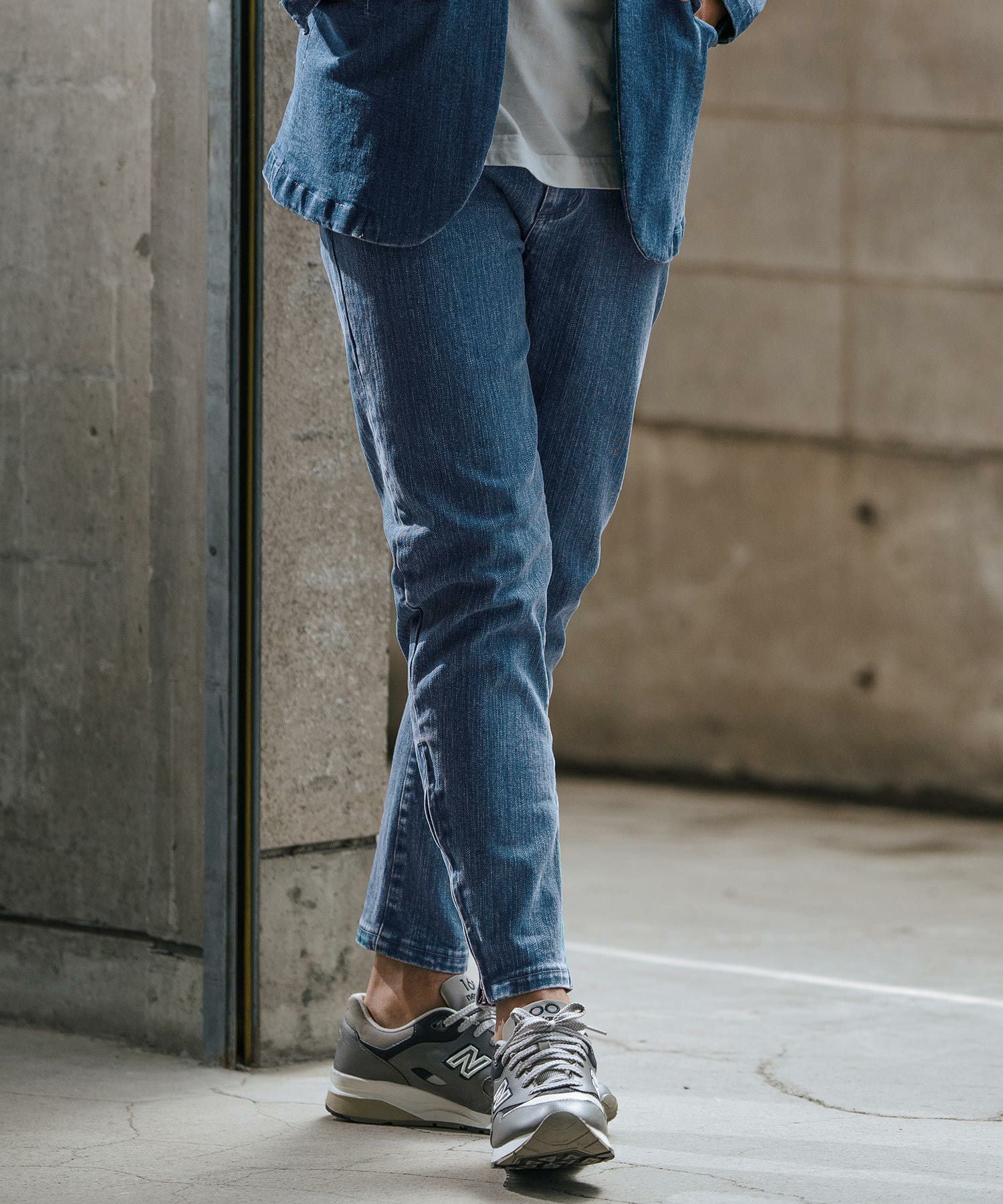 30%OFF【wjk reluxe】stretch slub denim hem zip pants デニムパンツ