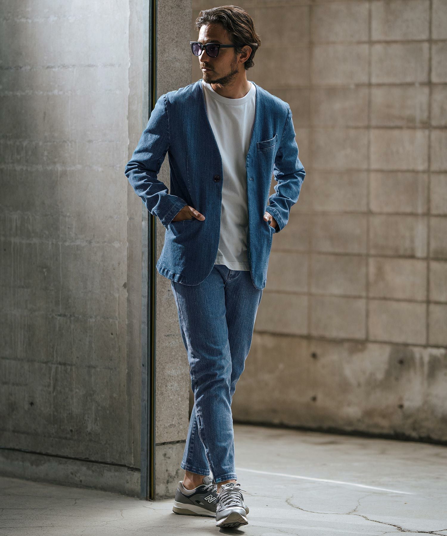 30%OFF【wjk reluxe】stretch slub denim hem zip pants デニムパンツ