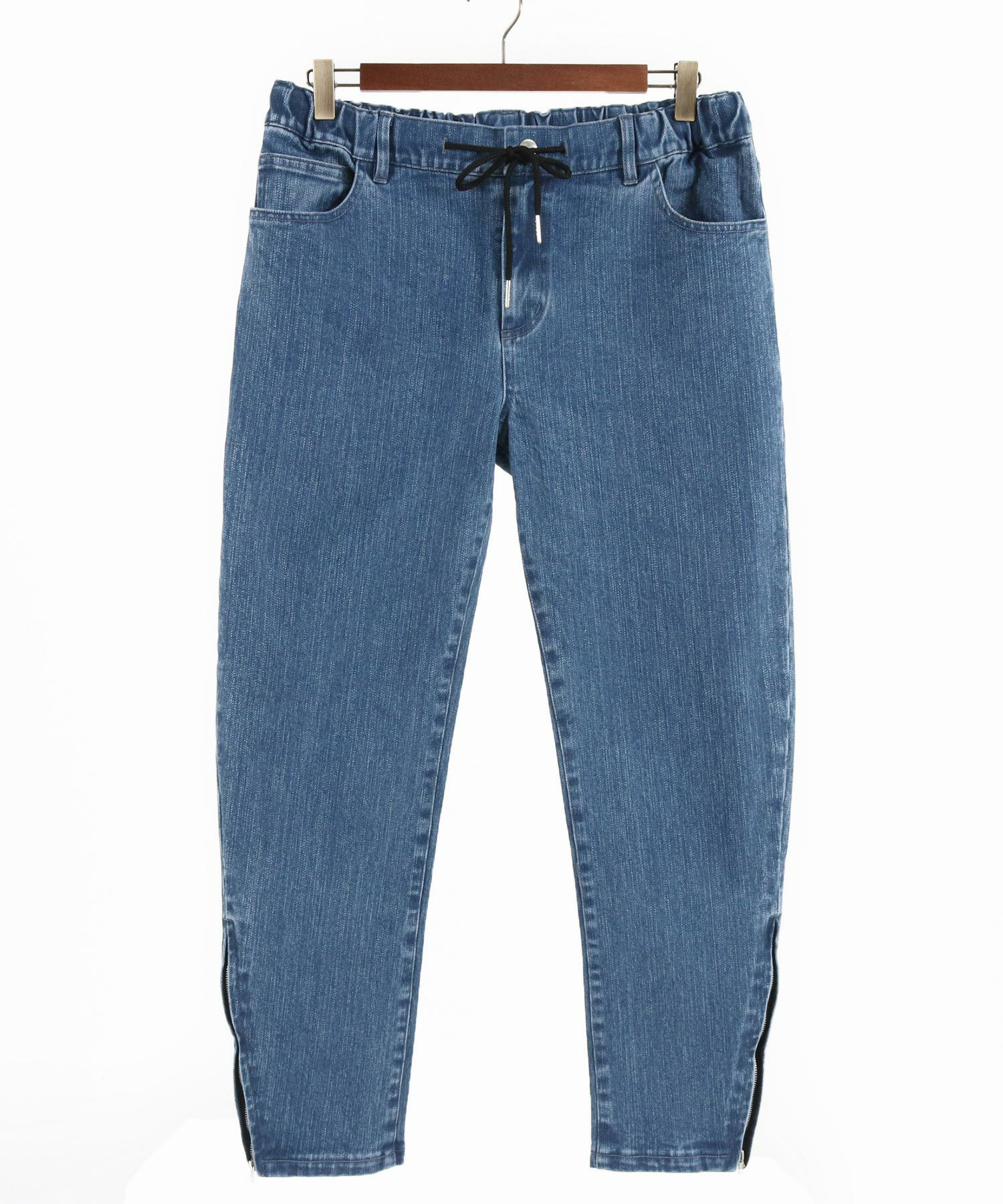 30%OFF【wjk reluxe】stretch slub denim hem zip pants デニムパンツ