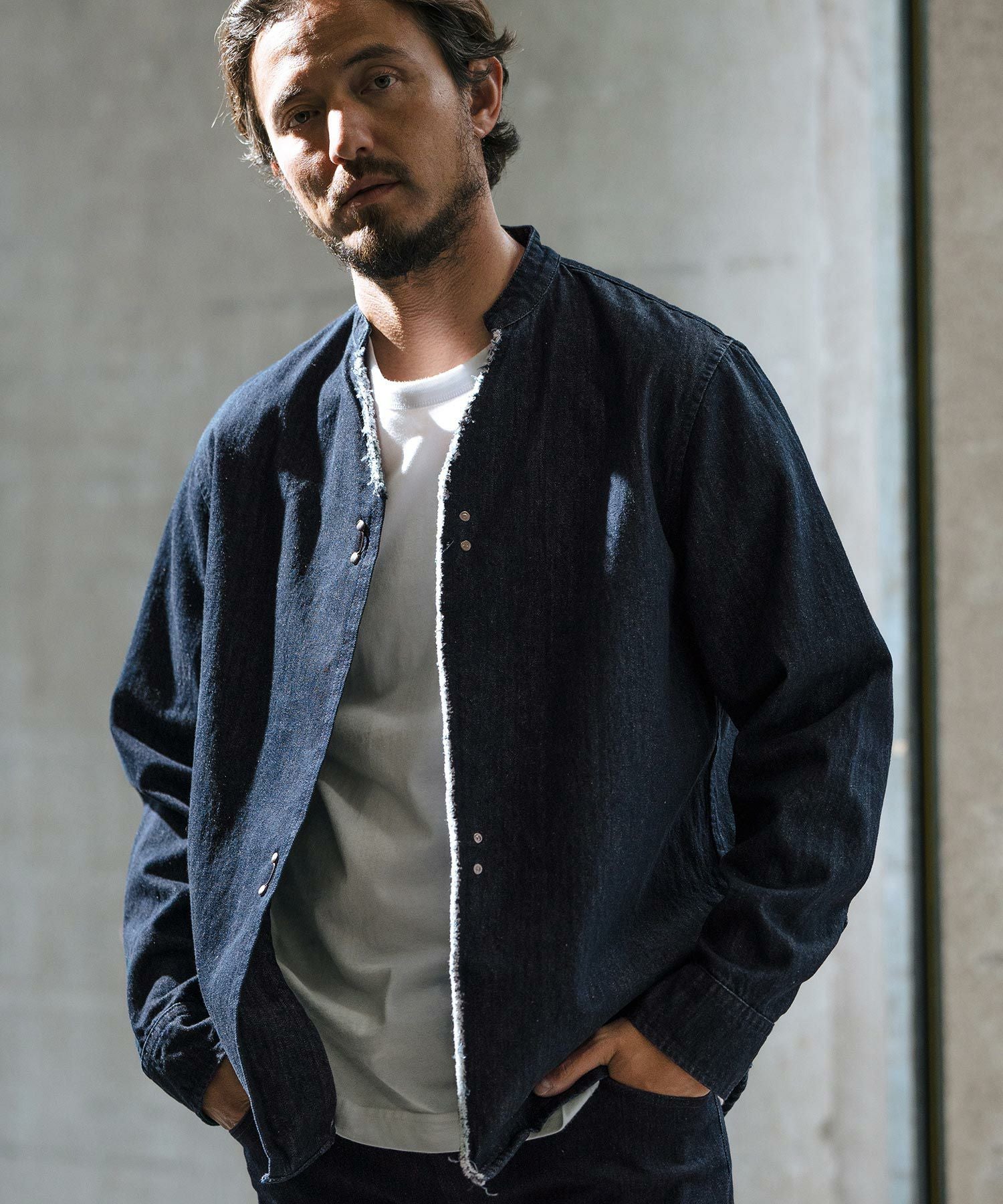 30%OFF【wjk reluxe】denim hook skipper shirt デニムシャツ(WR-242-1