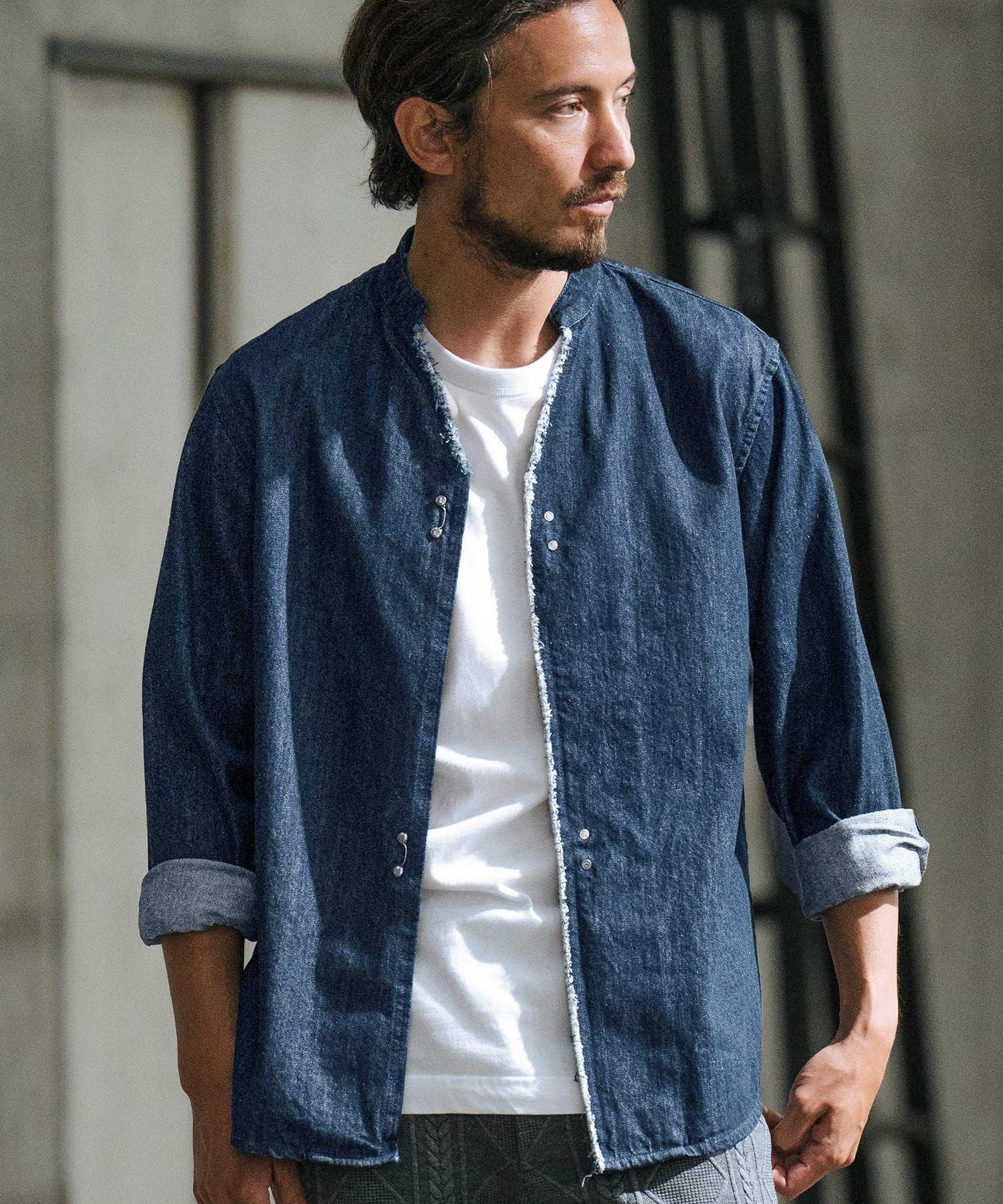 30%OFF【wjk reluxe】denim hook skipper shirt デニムシャツ(WR-242-1