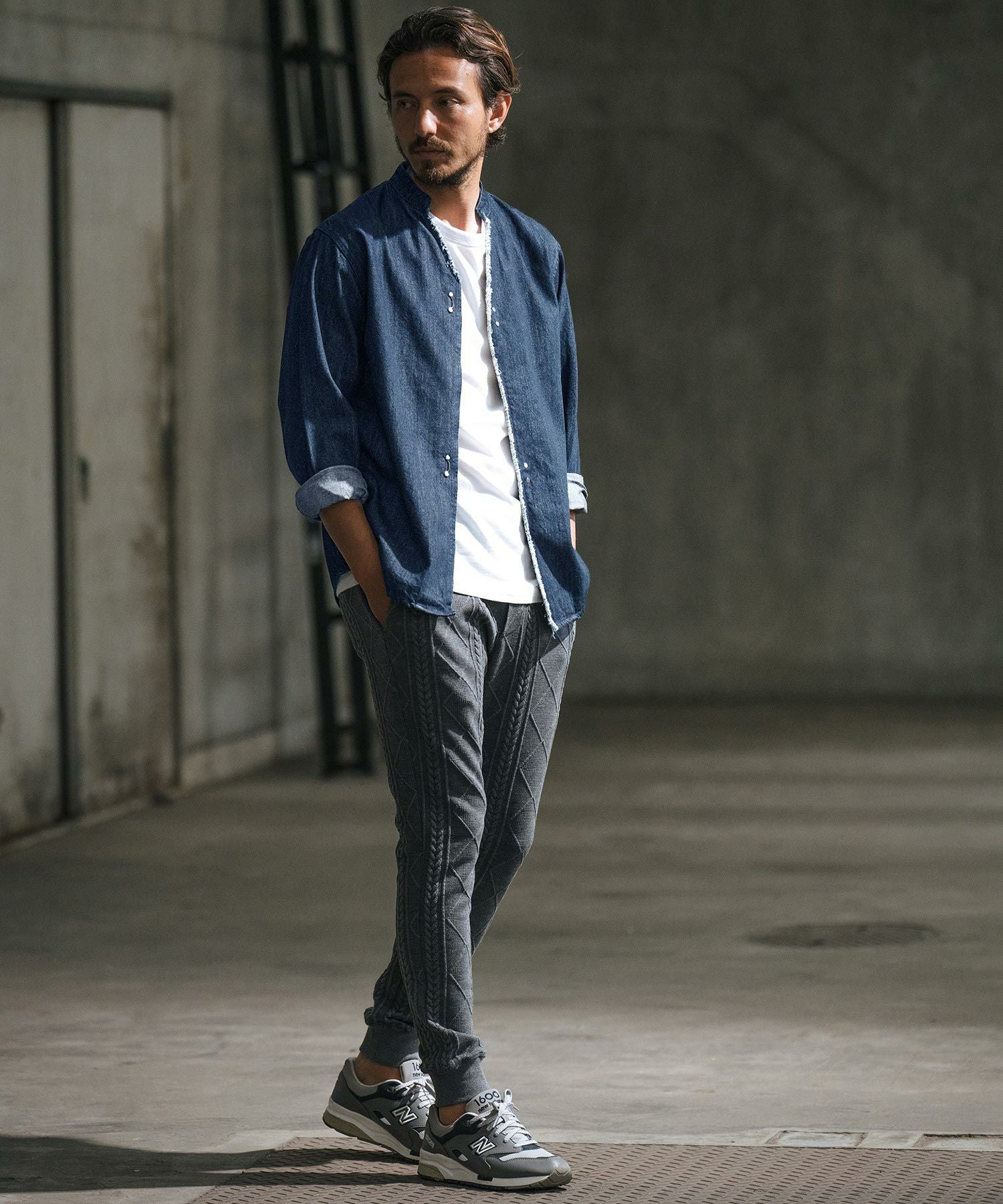 50%OFF【wjk reluxe】denim hook skipper shirt デニムシャツ(WR-242-1