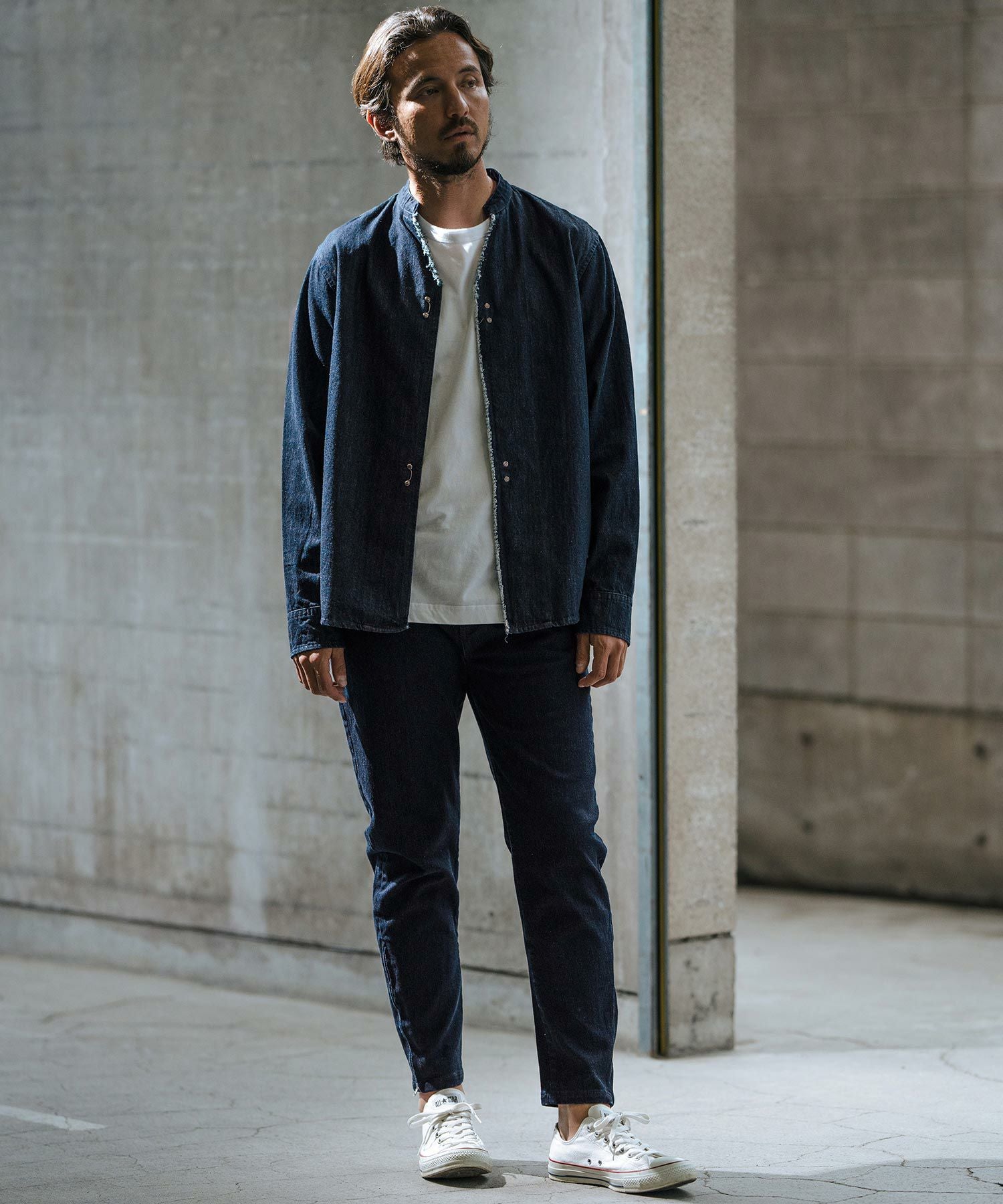 50%OFF【wjk reluxe】denim hook skipper shirt デニムシャツ(WR-242-1