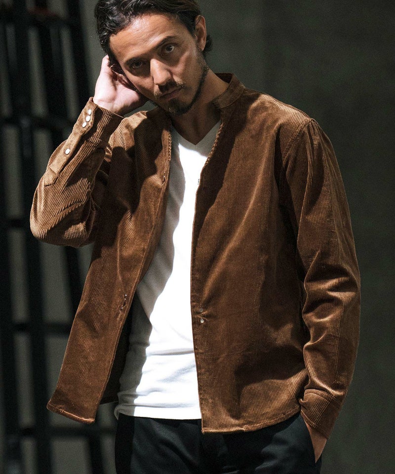 30%OFF【wjk reluxe】corduroy hook band collar shirt コーデュロイ 