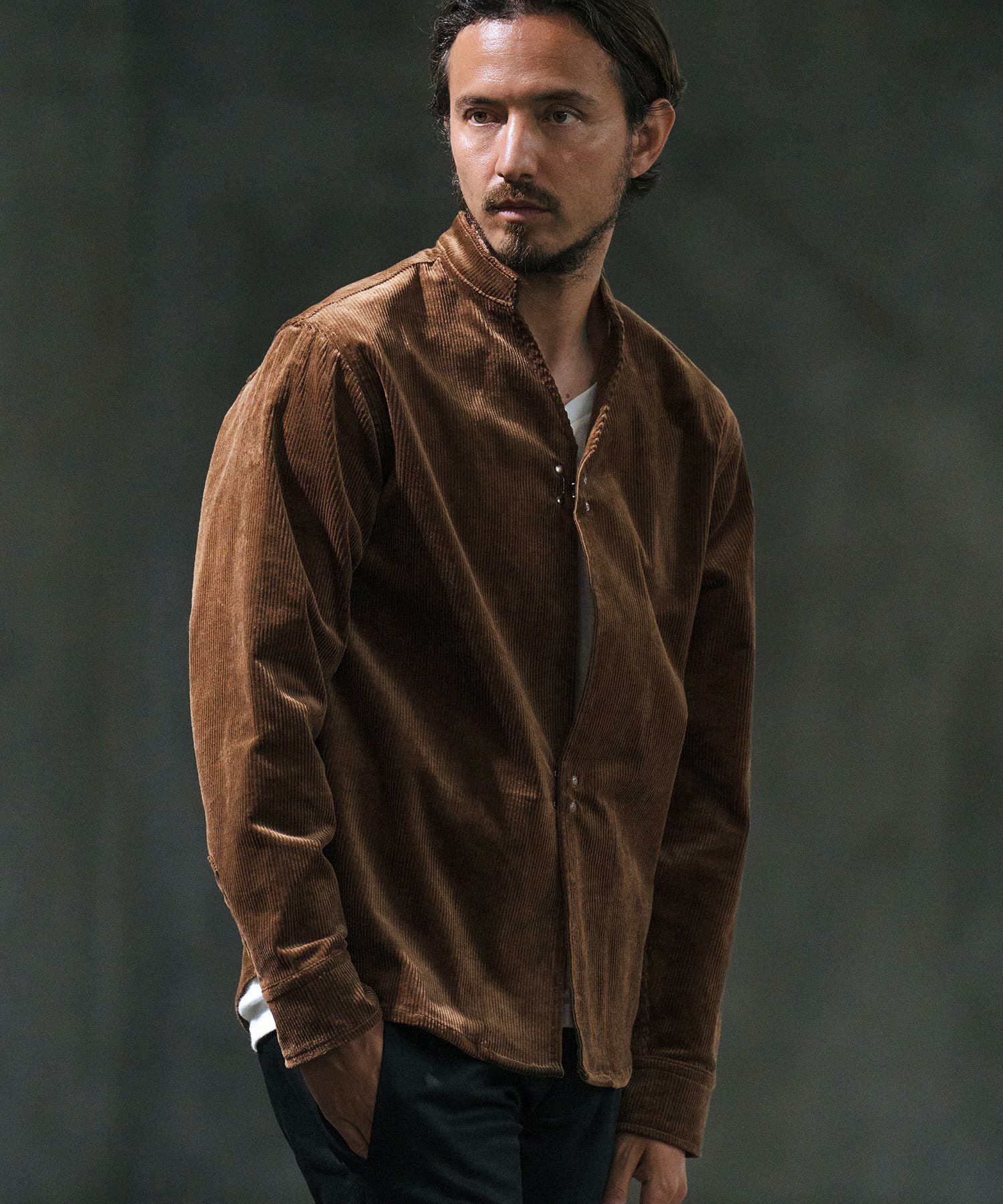 30%OFF【wjk reluxe】corduroy hook band collar shirt コーデュロイ