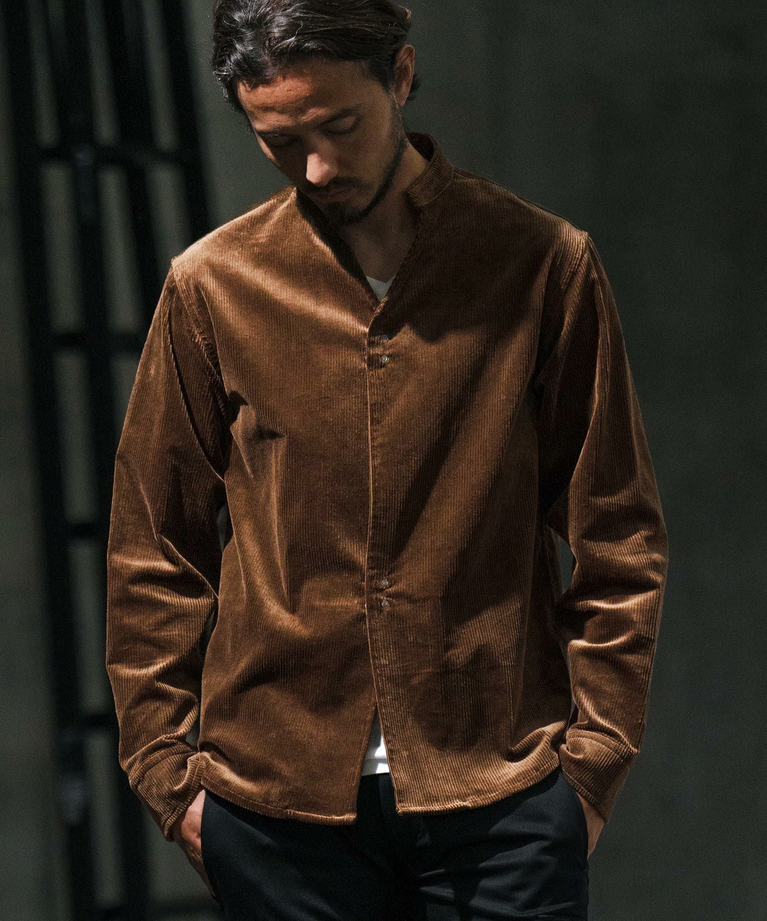 30%OFF【wjk reluxe】corduroy hook band collar shirt コーデュロイ