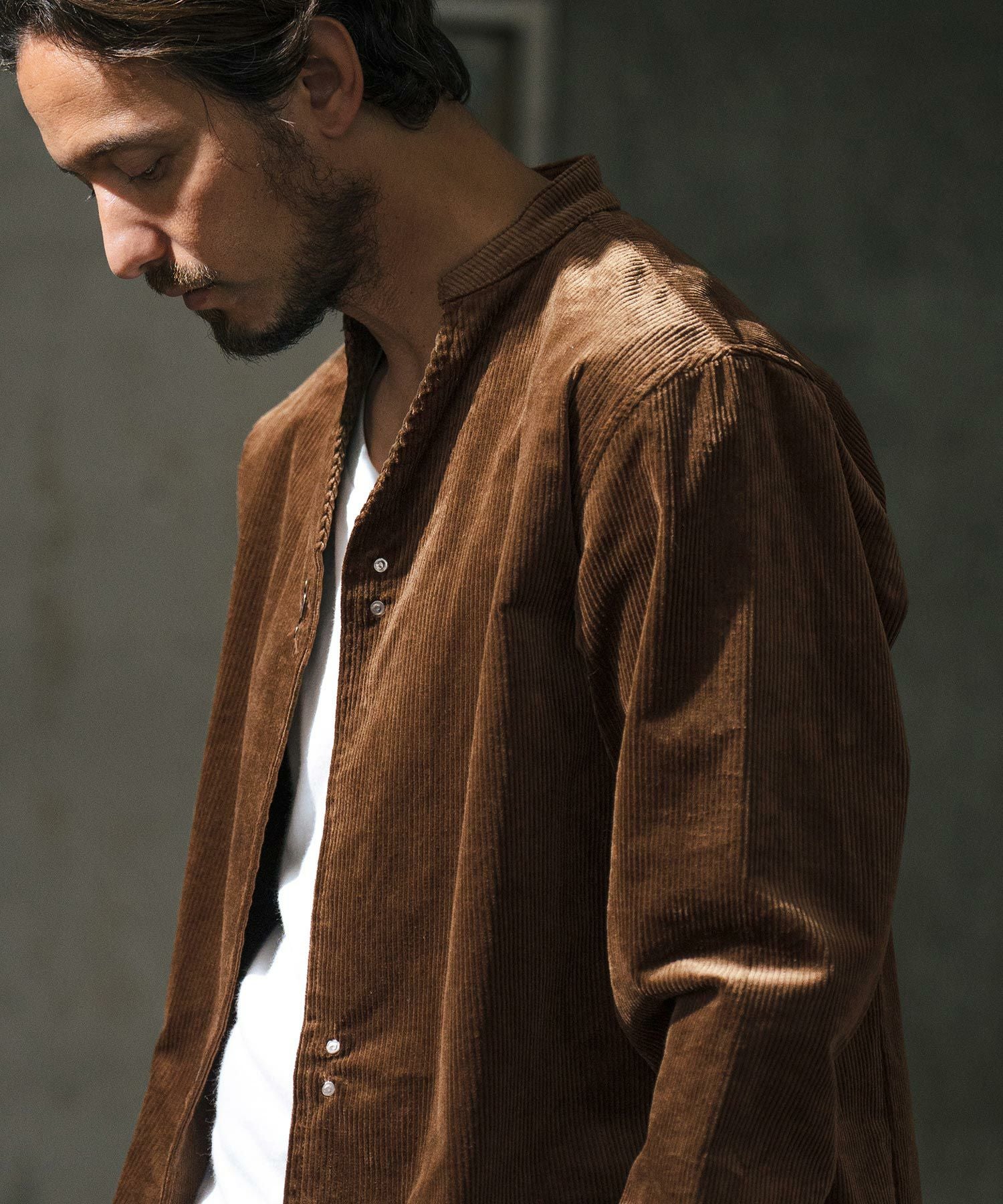 30%OFF【wjk reluxe】corduroy hook band collar shirt コーデュロイ