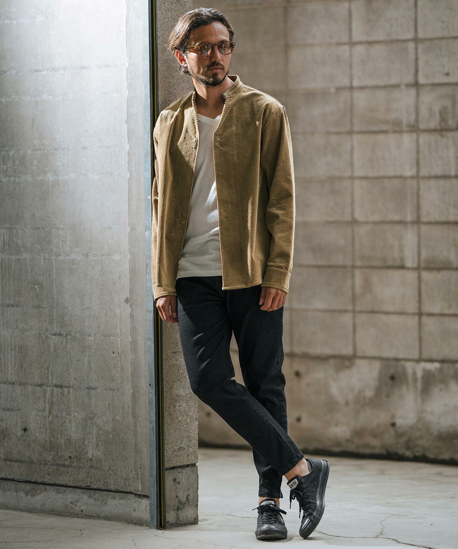 30%OFF【wjk reluxe】corduroy hook band collar shirt コーデュロイ