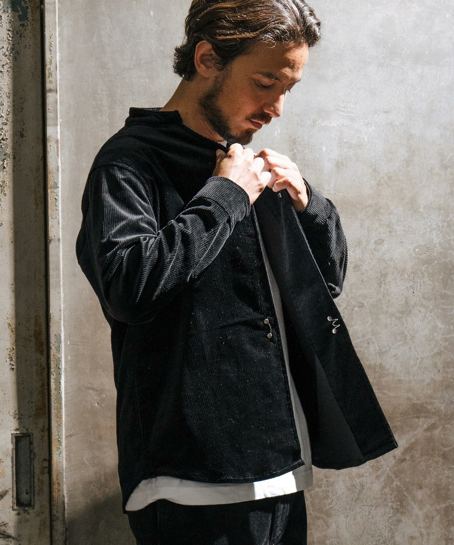 30%OFF【wjk reluxe】corduroy hook band collar shirt コーデュロイ