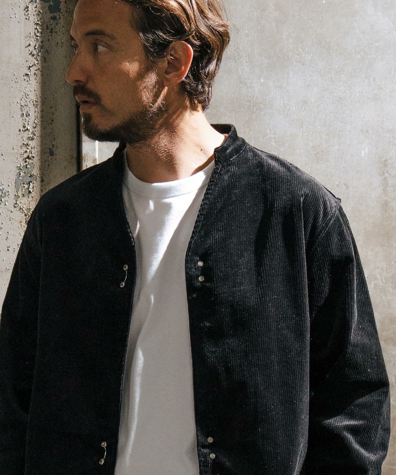 30%OFF【wjk reluxe】corduroy hook band collar shirt コーデュロイ