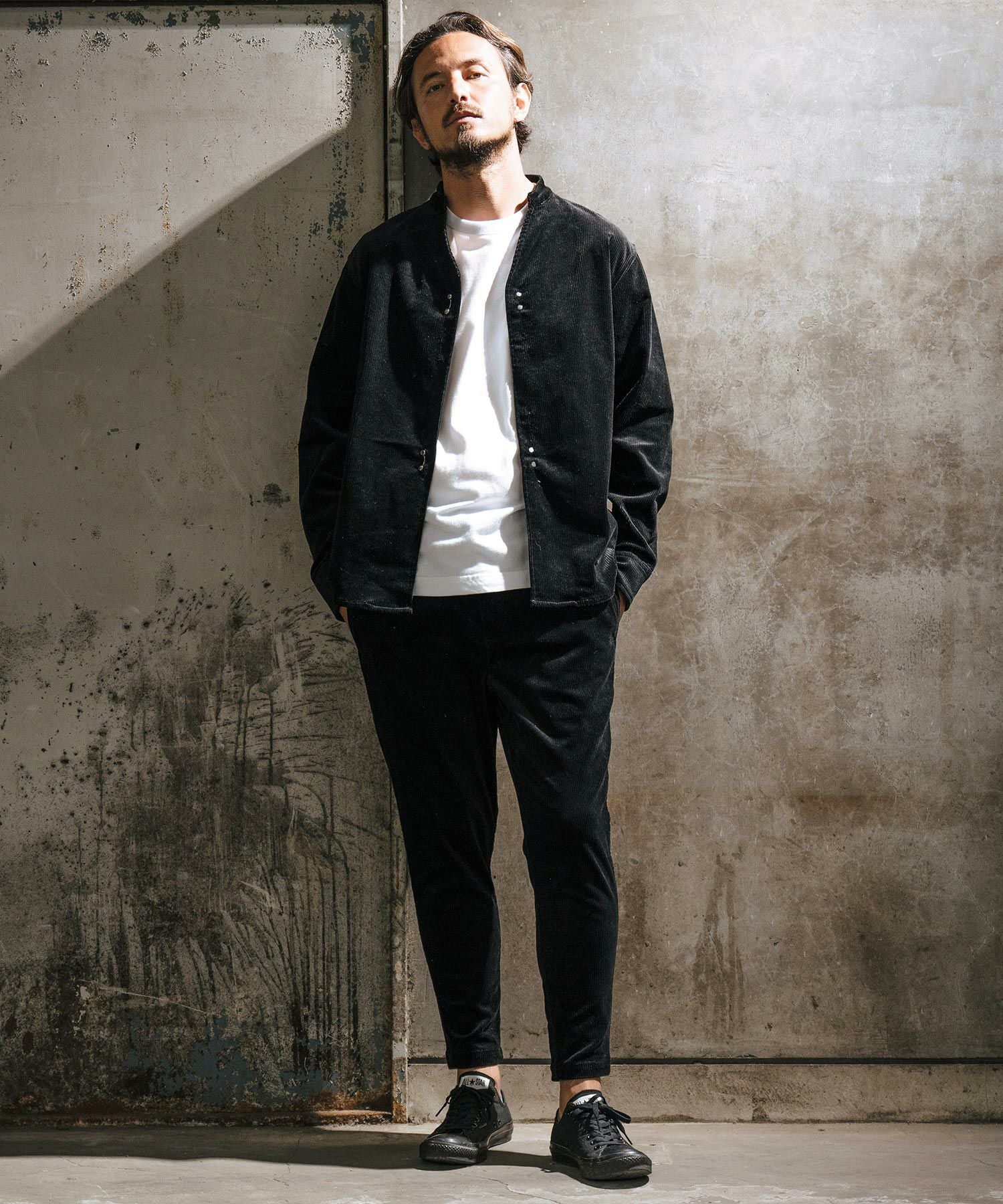 30%OFF【wjk reluxe】corduroy hook band collar shirt コーデュロイ