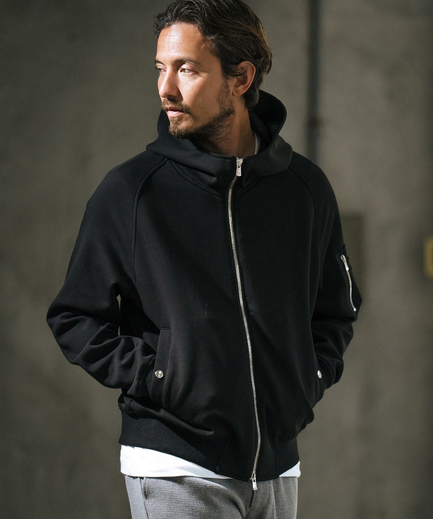 30%OFF【wjk reluxe】double knit hooded MA-1 jacket ジャケット(WR