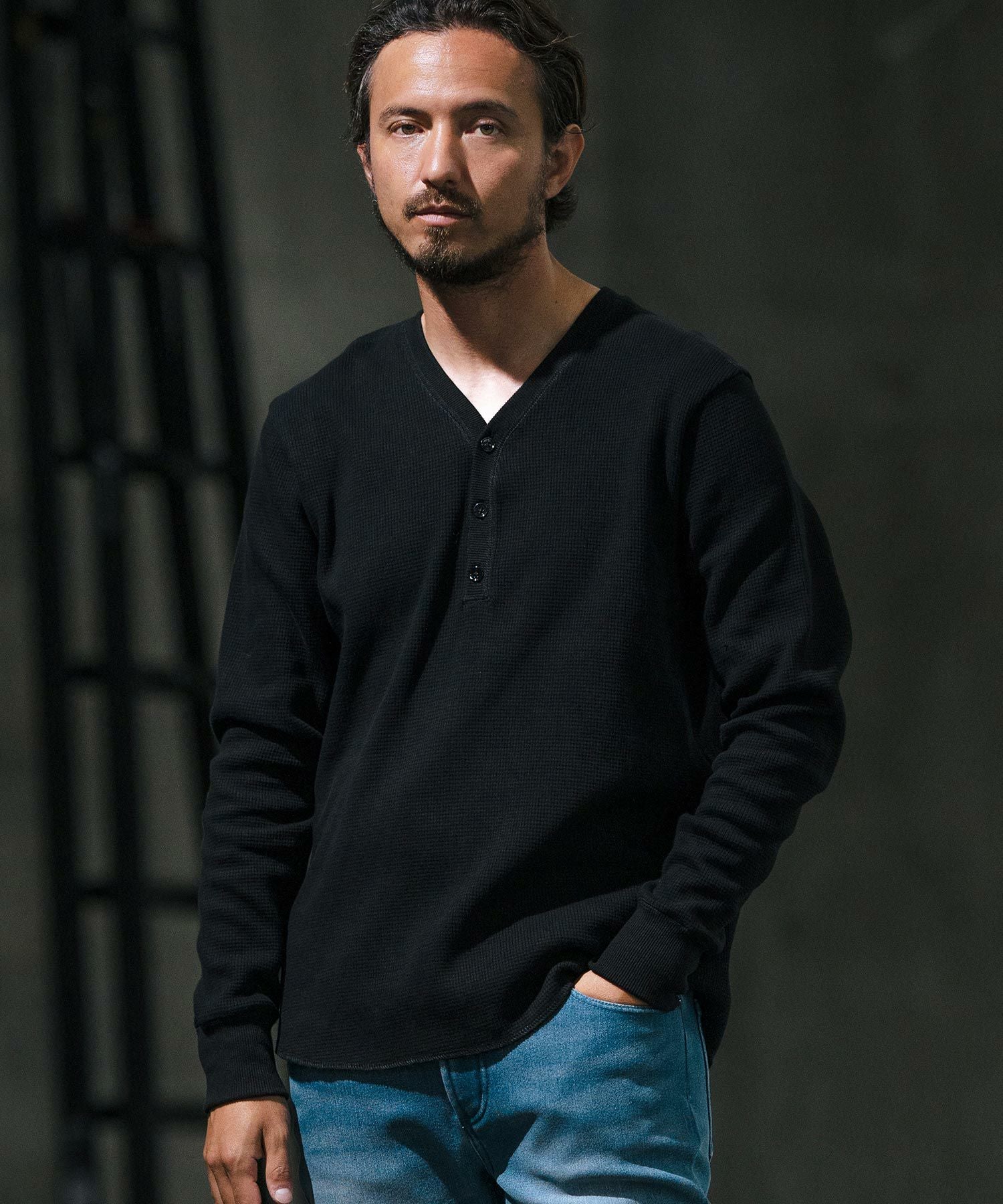 50%OFF【wjk reluxe】heavy waffle henley neck cut sew カットソー(WR