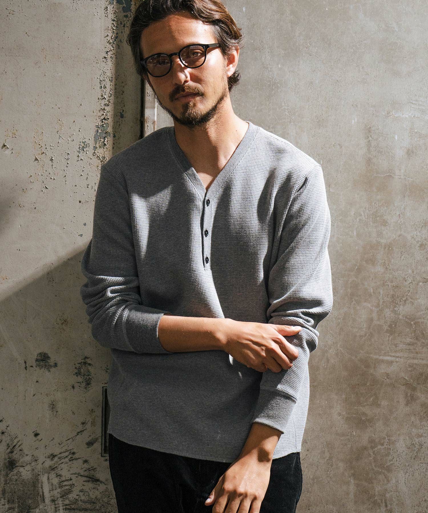 50%OFF【wjk reluxe】heavy waffle henley neck cut sew カットソー(WR