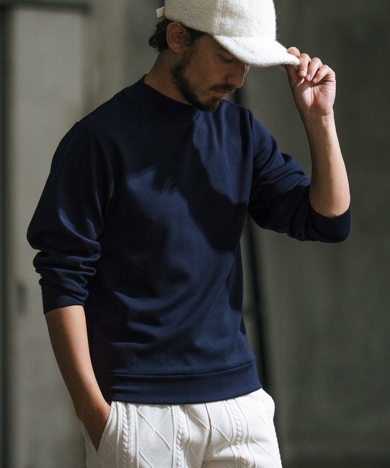 50%OFF【wjk reluxe】high gauge double knit mock neck cut sew 