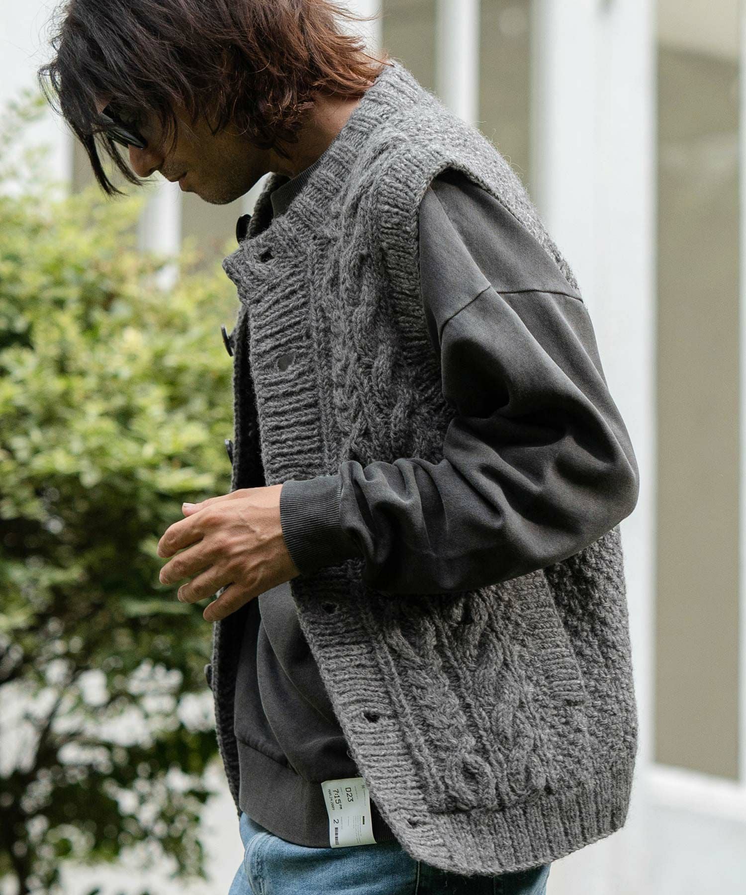 CAMBIO(カンビオ)】【HIMALAYAN CLIMBERS HAND-KNIT】手編み前開き
