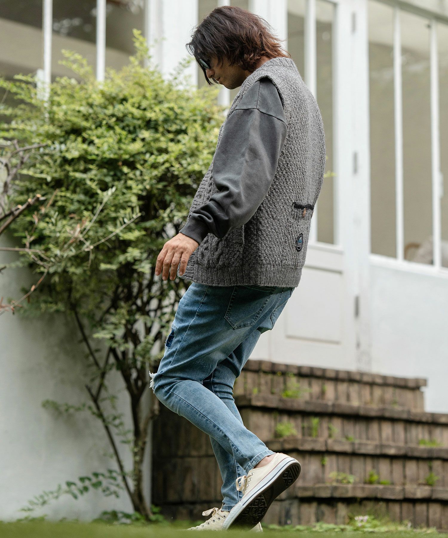 CAMBIO(カンビオ)】【HIMALAYAN CLIMBERS HAND-KNIT】手編み前開き