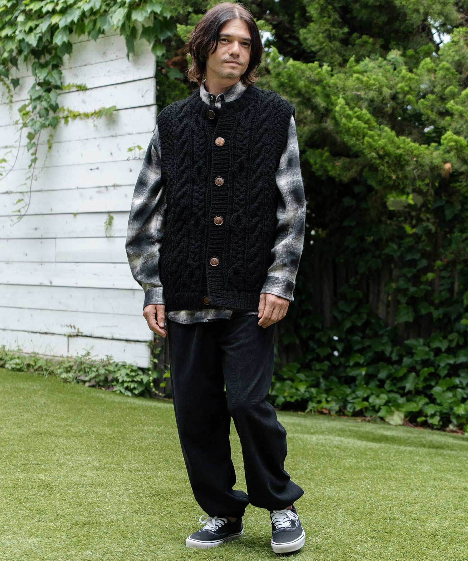CAMBIO(カンビオ)】【HIMALAYAN CLIMBERS HAND-KNIT】手編み前開き