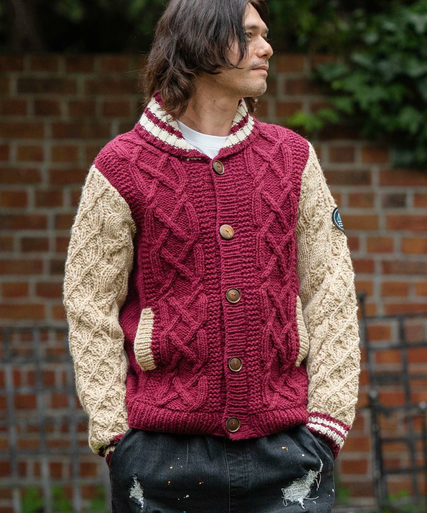 CAMBIO(カンビオ)】【HIMALAYAN CLIMBERS HAND-KNIT】手編みスタジャン