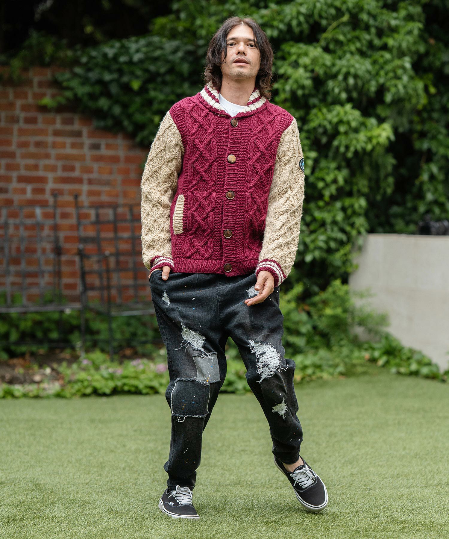 CAMBIO(カンビオ)】【HIMALAYAN CLIMBERS HAND-KNIT】手編みスタジャン