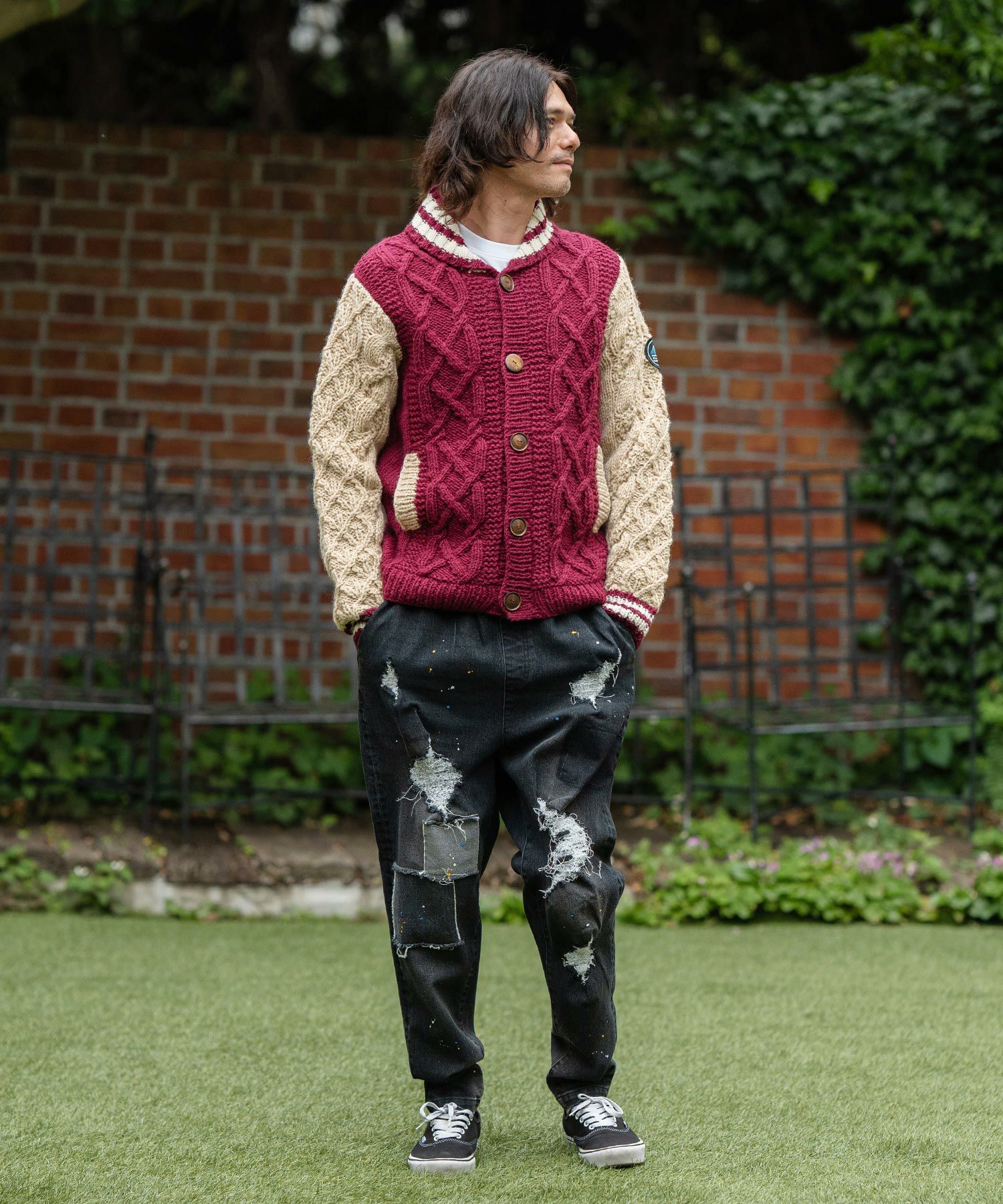 CAMBIO(カンビオ)】【HIMALAYAN CLIMBERS HAND-KNIT】手編みスタジャン