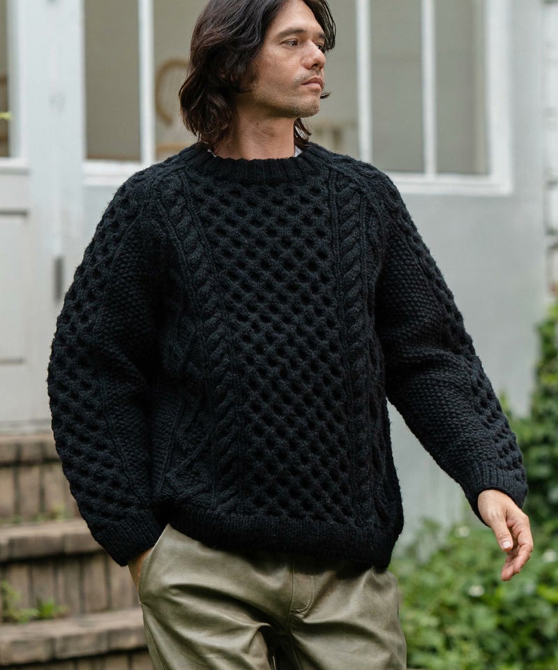 CAMBIO(カンビオ)】【HIMALAYAN CLIMBERS HAND-KNIT】手編みクルー 