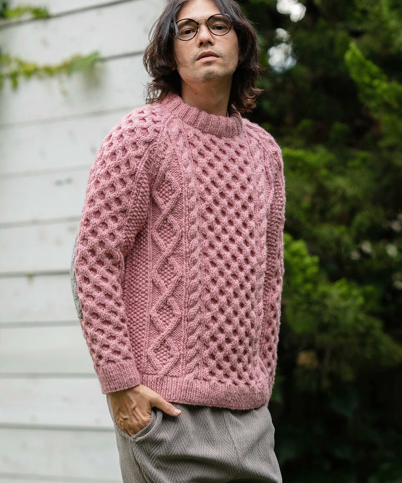 CAMBIO(カンビオ)】【HIMALAYAN CLIMBERS HAND-KNIT】手編みクルー 