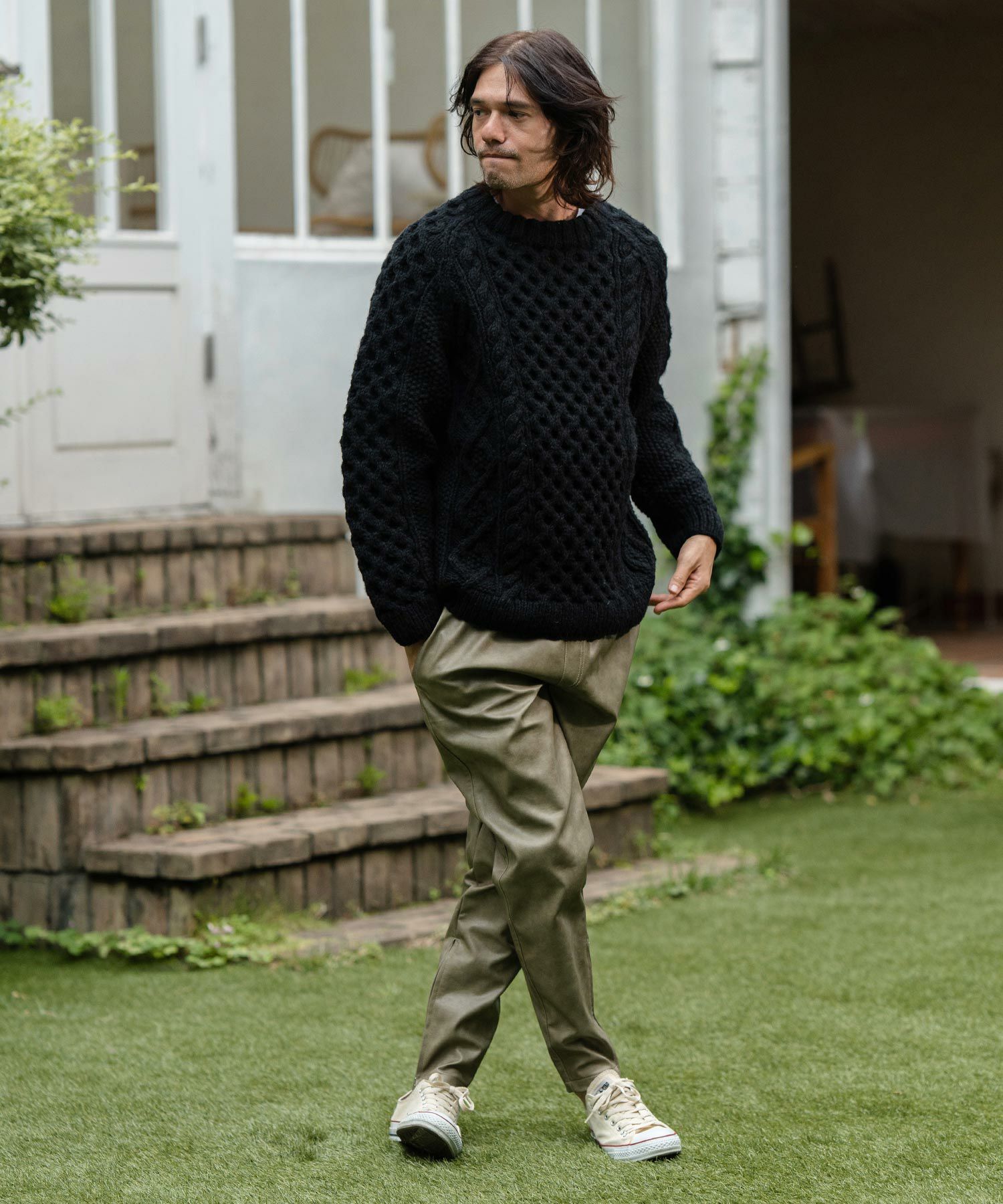 CAMBIO(カンビオ)】【HIMALAYAN CLIMBERS HAND-KNIT】手編みクルー