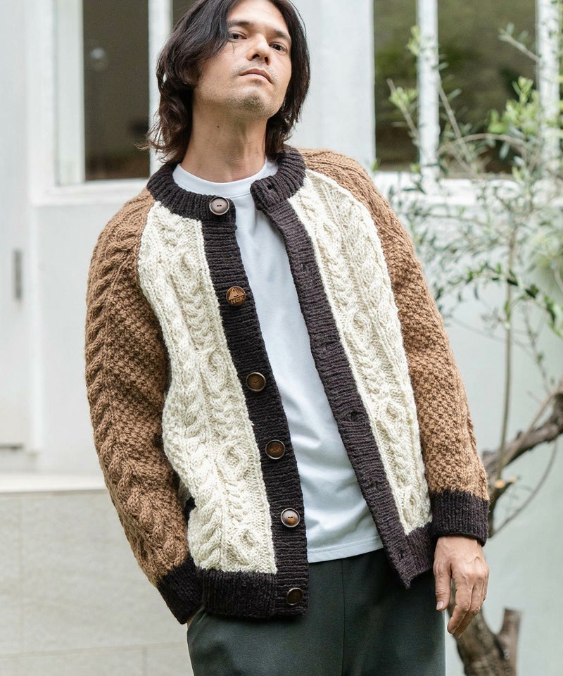 CAMBIO(カンビオ)】【HIMALAYAN CLIMBERS HAND-KNIT】手編み色切り替え 