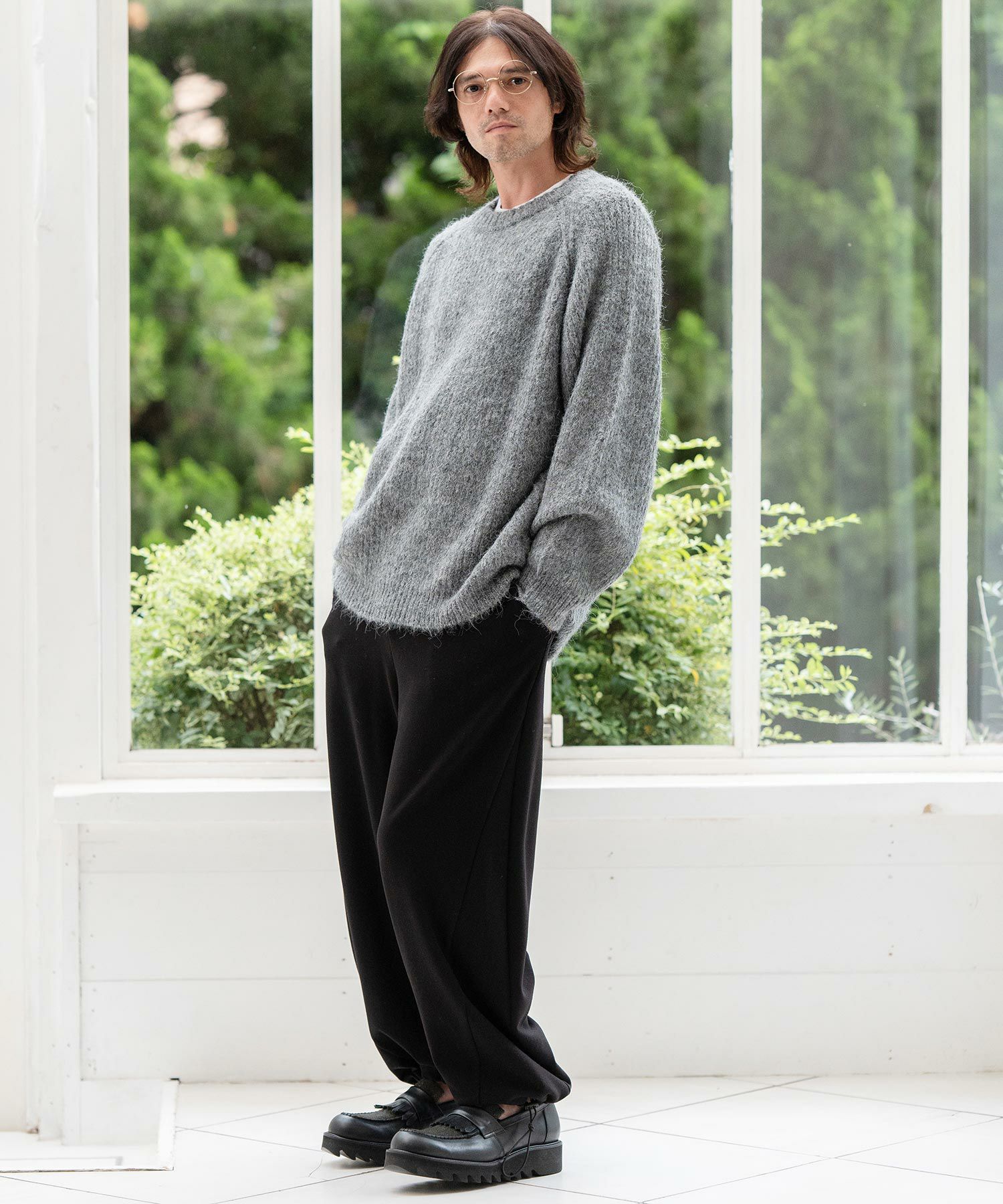 60%OFF【CAMBIO(カンビオ)】裾絞り起毛ポンチイージーパンツ(CMB-R0108