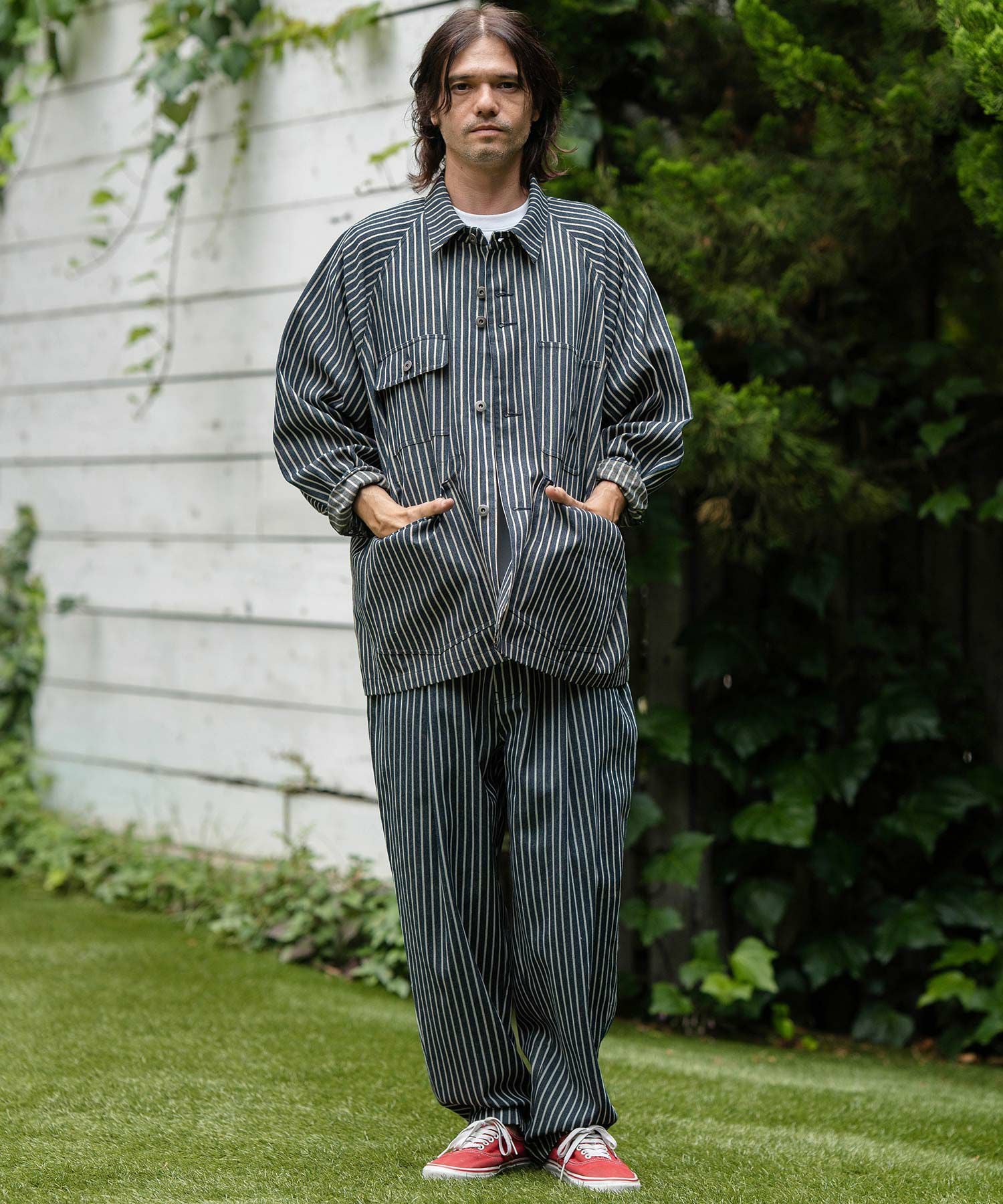 30%OFF【CAMBIO(カンビオ)】ストライプデニムルーズシルエット