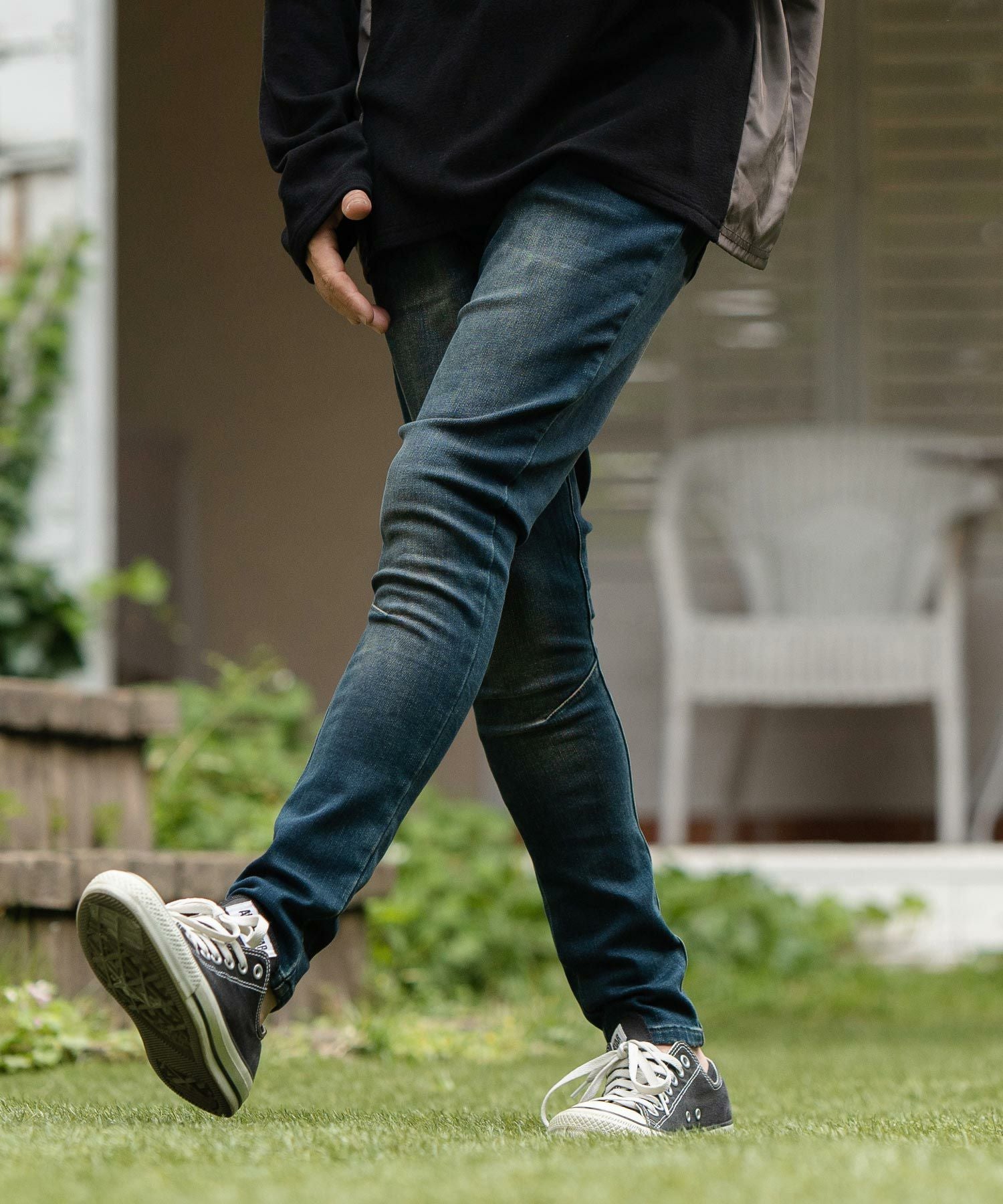 カンビオ　サルエルジョッパーズルーズイージーデニム　/M　ストレッチ　インディゴ CAMBIO(カンビオ)】Stretch Denim Sarrouel Pants ストレッチデニム