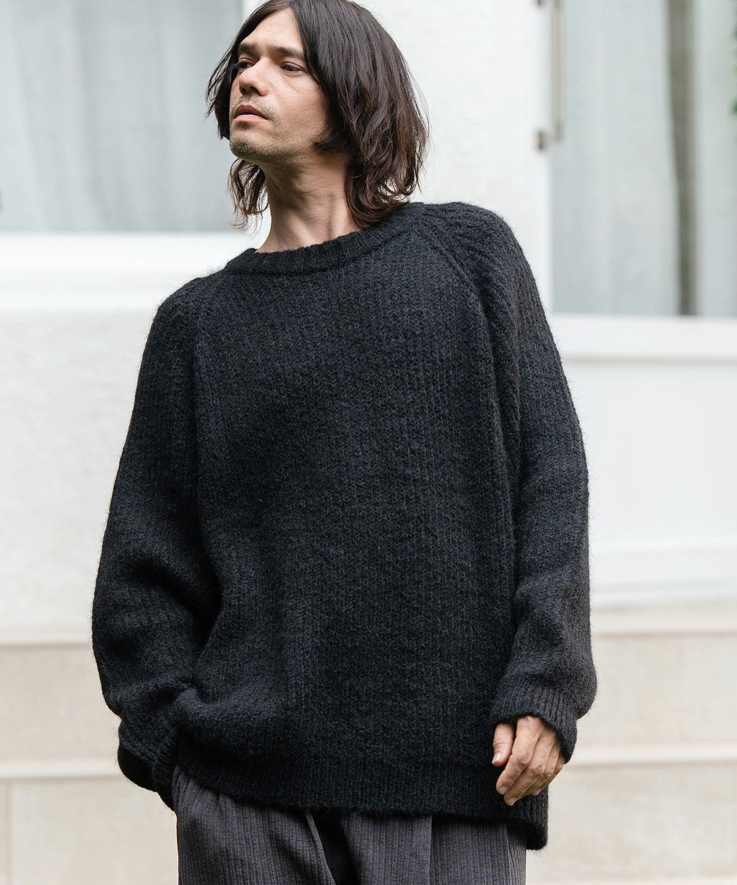 50%OFF【CAMBIO(カンビオ)】Shaggy Knit Oversized Raglan Sleeve