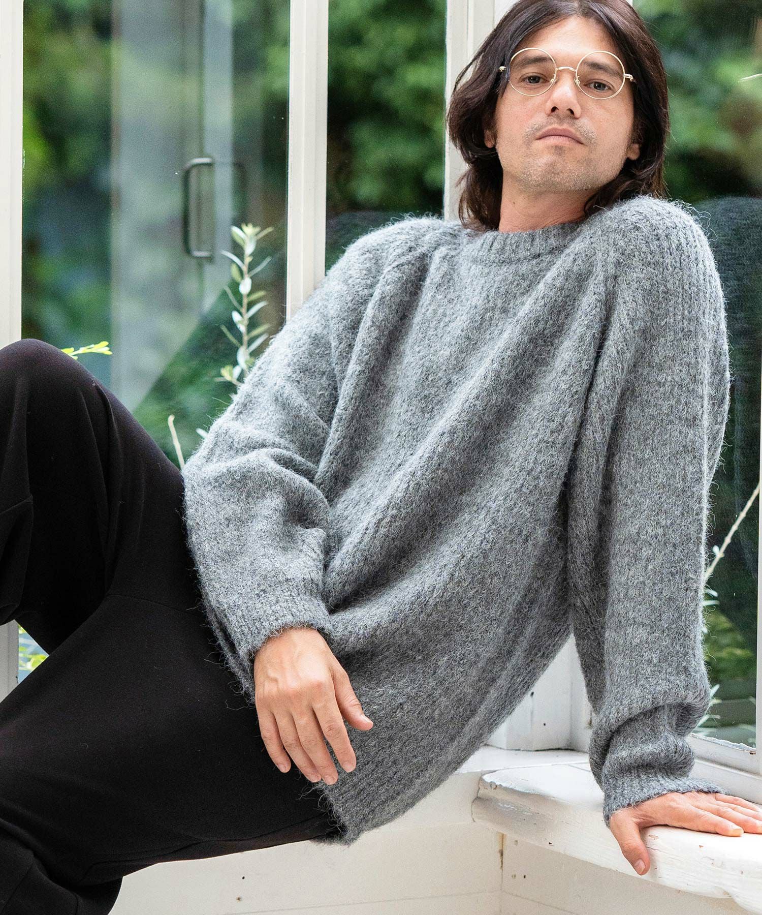 50%OFF【CAMBIO(カンビオ)】Shaggy Knit Oversized Raglan Sleeve