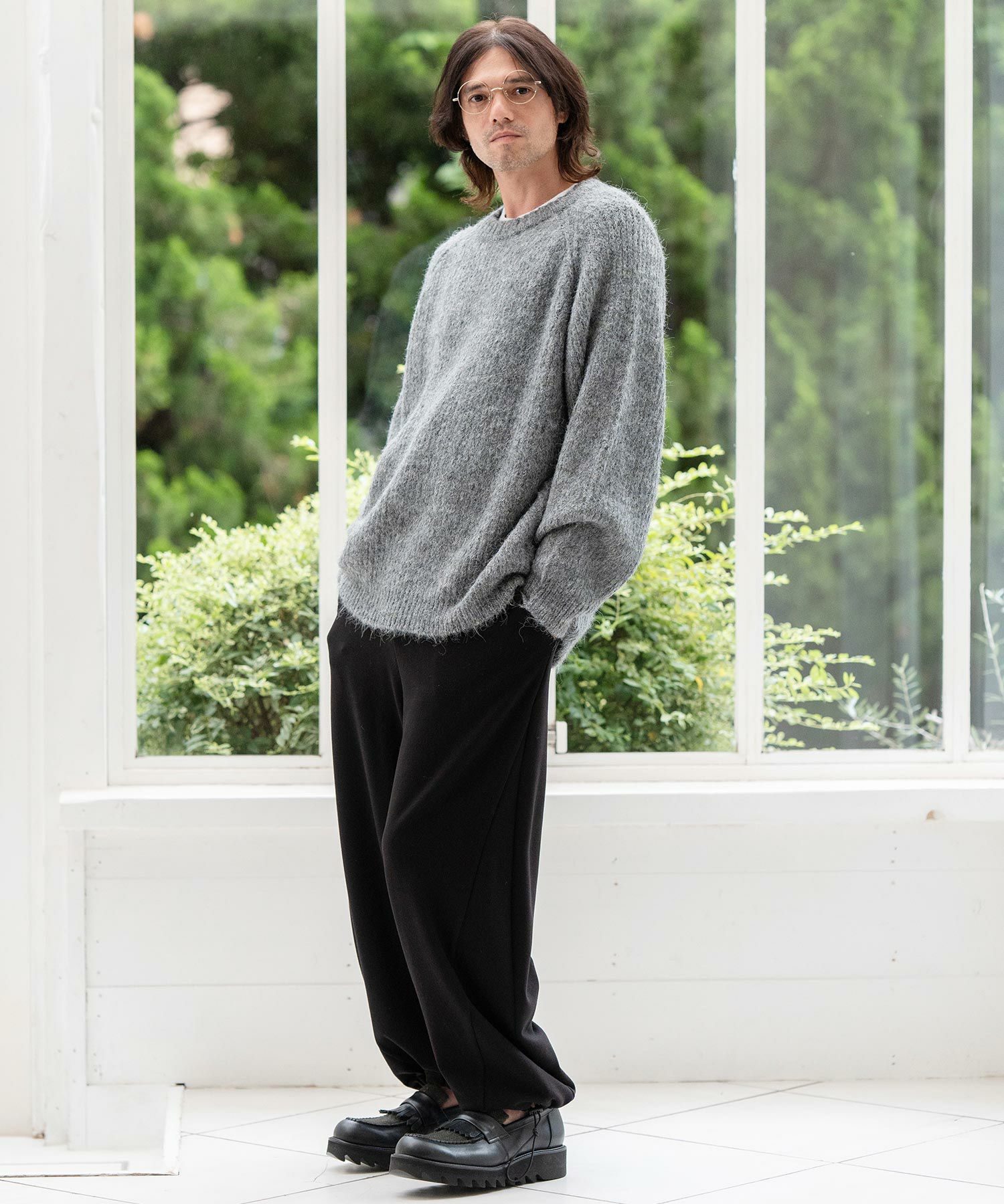 50%OFF【CAMBIO(カンビオ)】Shaggy Knit Oversized Raglan Sleeve